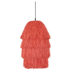 Fran M Coral raffia pendant lamp