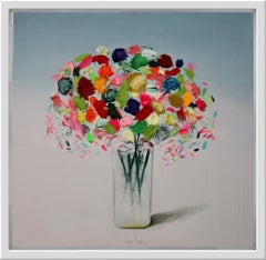 Flores (multi colour), still life by Spanish Contemporary Artist Fran Mora
