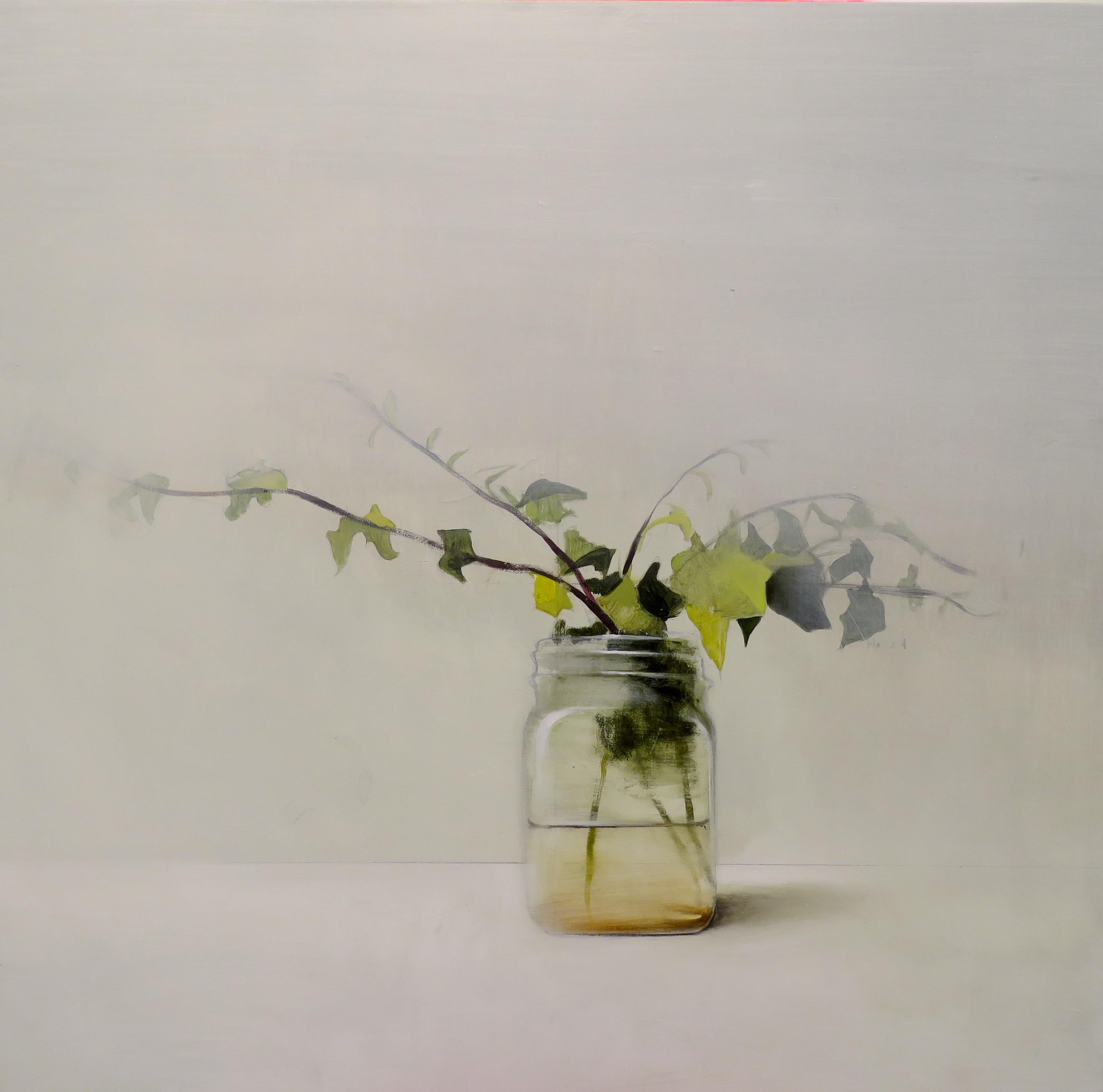 Jar with Ivy , Oil on Canvas by Spanish Contemporary Artist Fran Mora