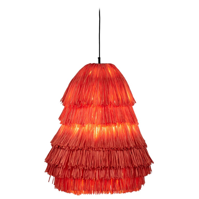 Fran RS Contemporary Floor Light in Raffia, Copper and Steel For Sale ...