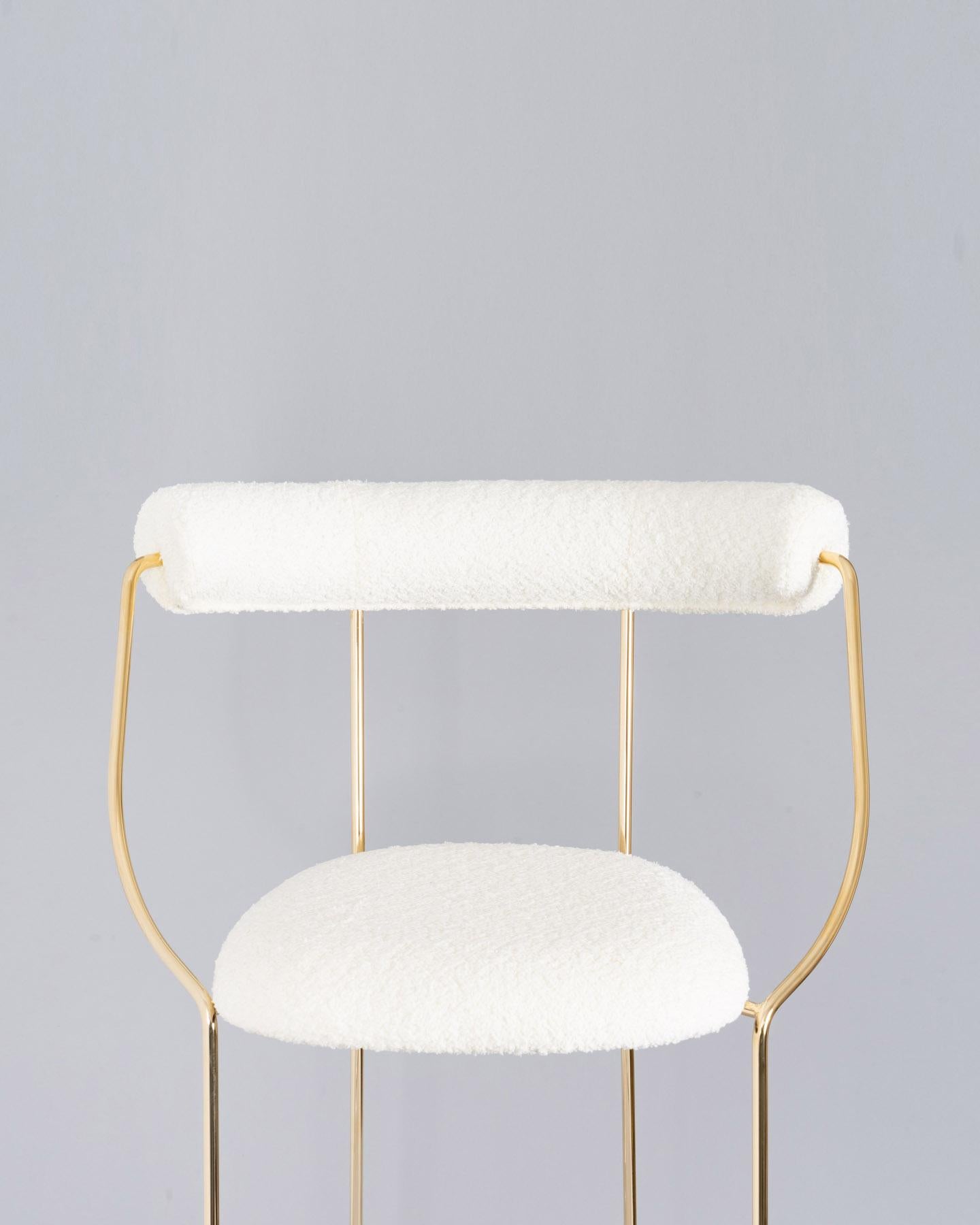 Modern Fran Stool Gold,  Made in Italy by Edizioni Enrico Girotti For Sale