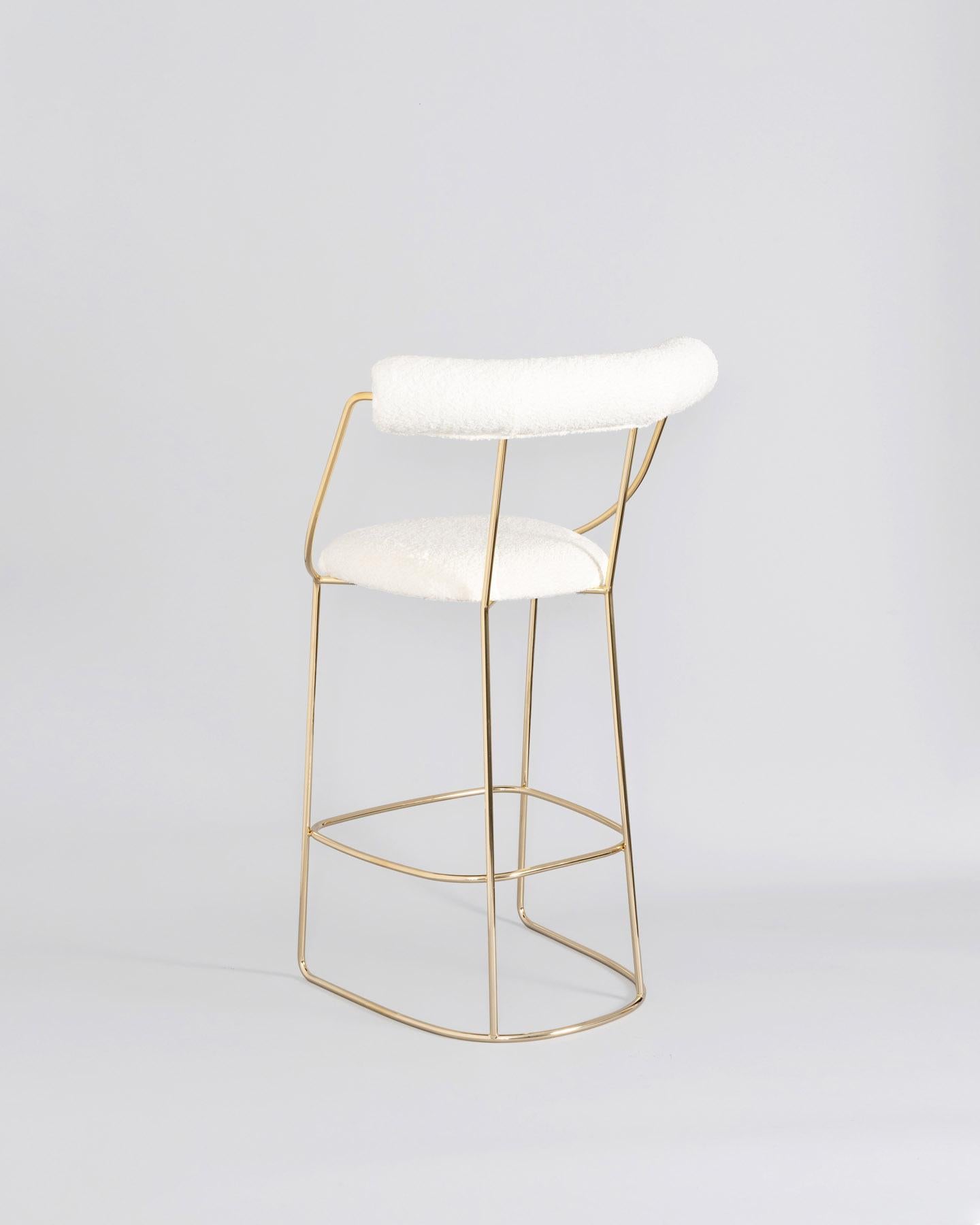 Fran Stool Gold,  Made in Italy by Edizioni Enrico Girotti In New Condition For Sale In Verona, IT