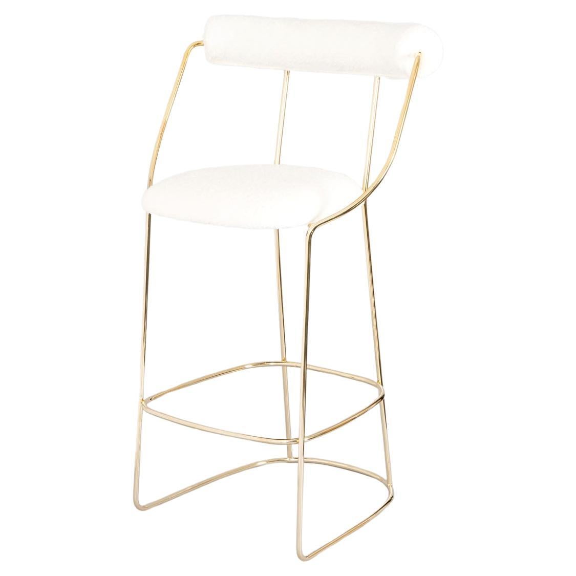 Fran Stool Gold,  Made in Italy by Edizioni Enrico Girotti For Sale