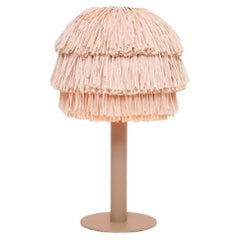 Fran Tisch Große beige Raffia-Lampe