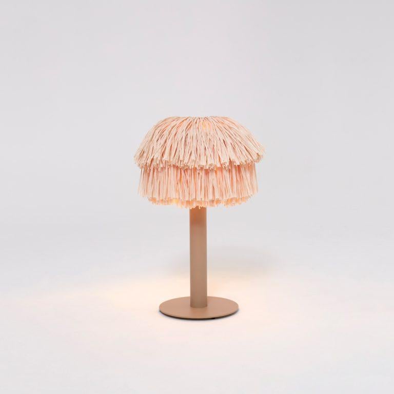 Contemporary Fran Table Midi Beige raffia lamp For Sale