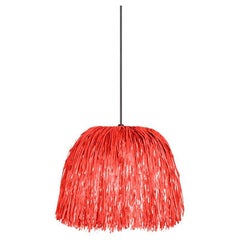 Fran XS Coral raffia pendant lamp