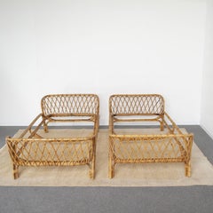 Franca Helg Midcentury Bett Bamboo für Bonacina