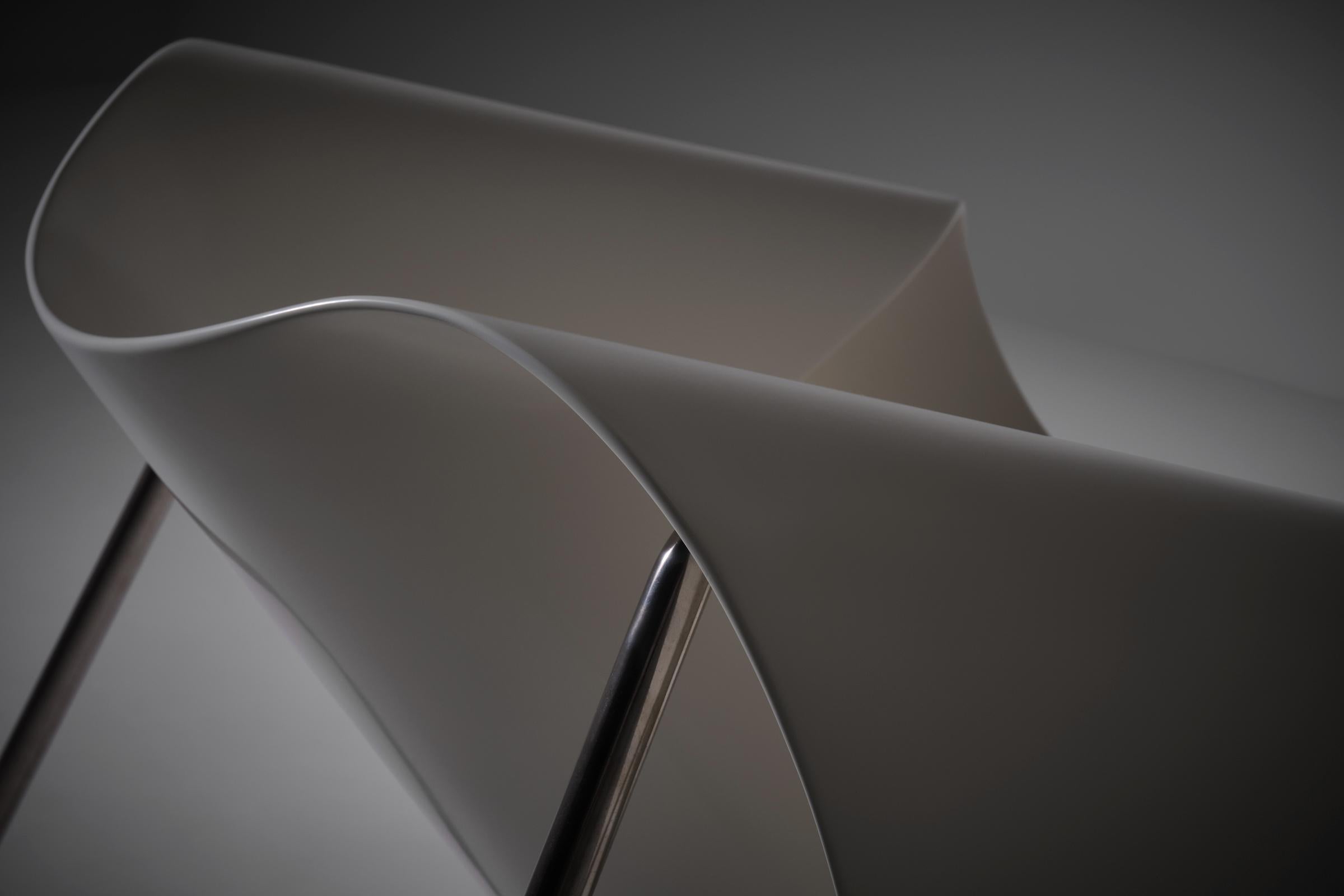 Chrome Franca Stagi & Cesare Leonardi 'Ribbon chair' model CL9, Italy 1961