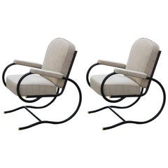 France, Pair of Bastian Spade Tubular Steel Chairs