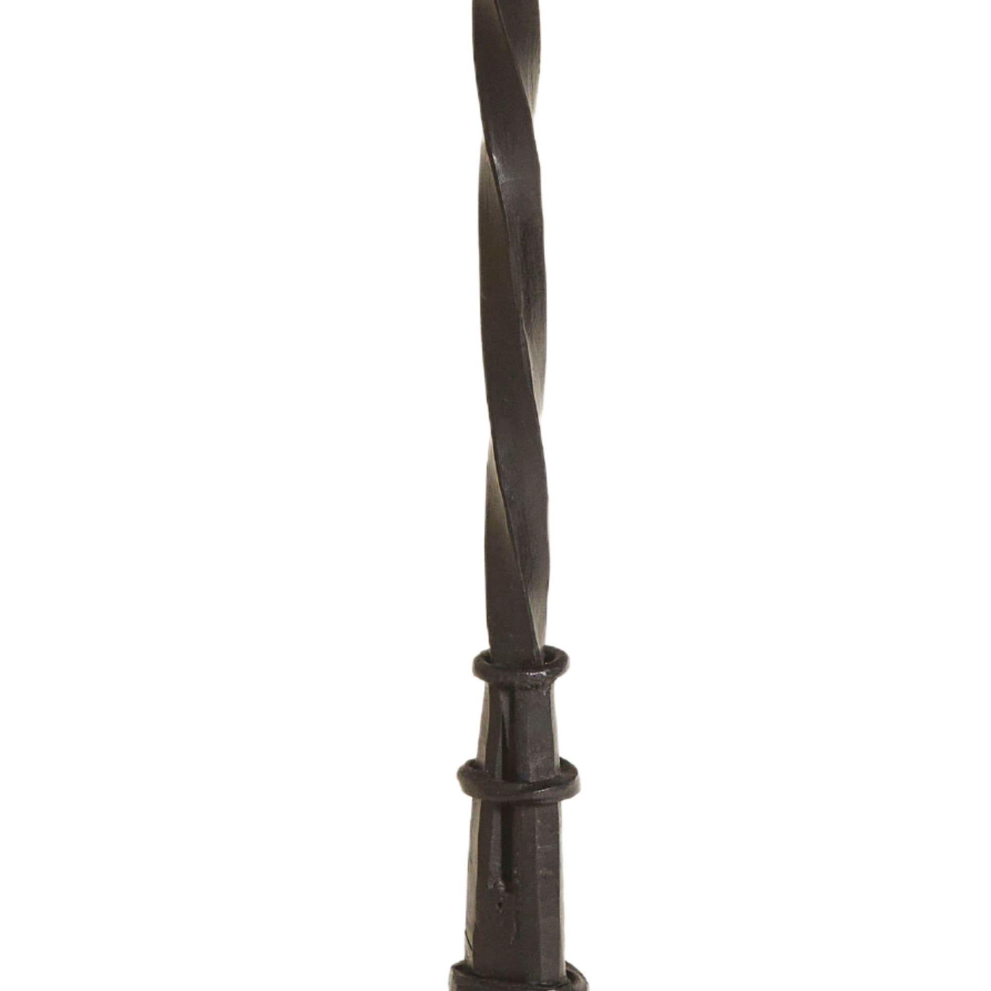 France 1950's Black Metal & Oak Martini Table 1