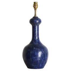 Impressionist Cobalt Glazed Table Lamp, 1950s French