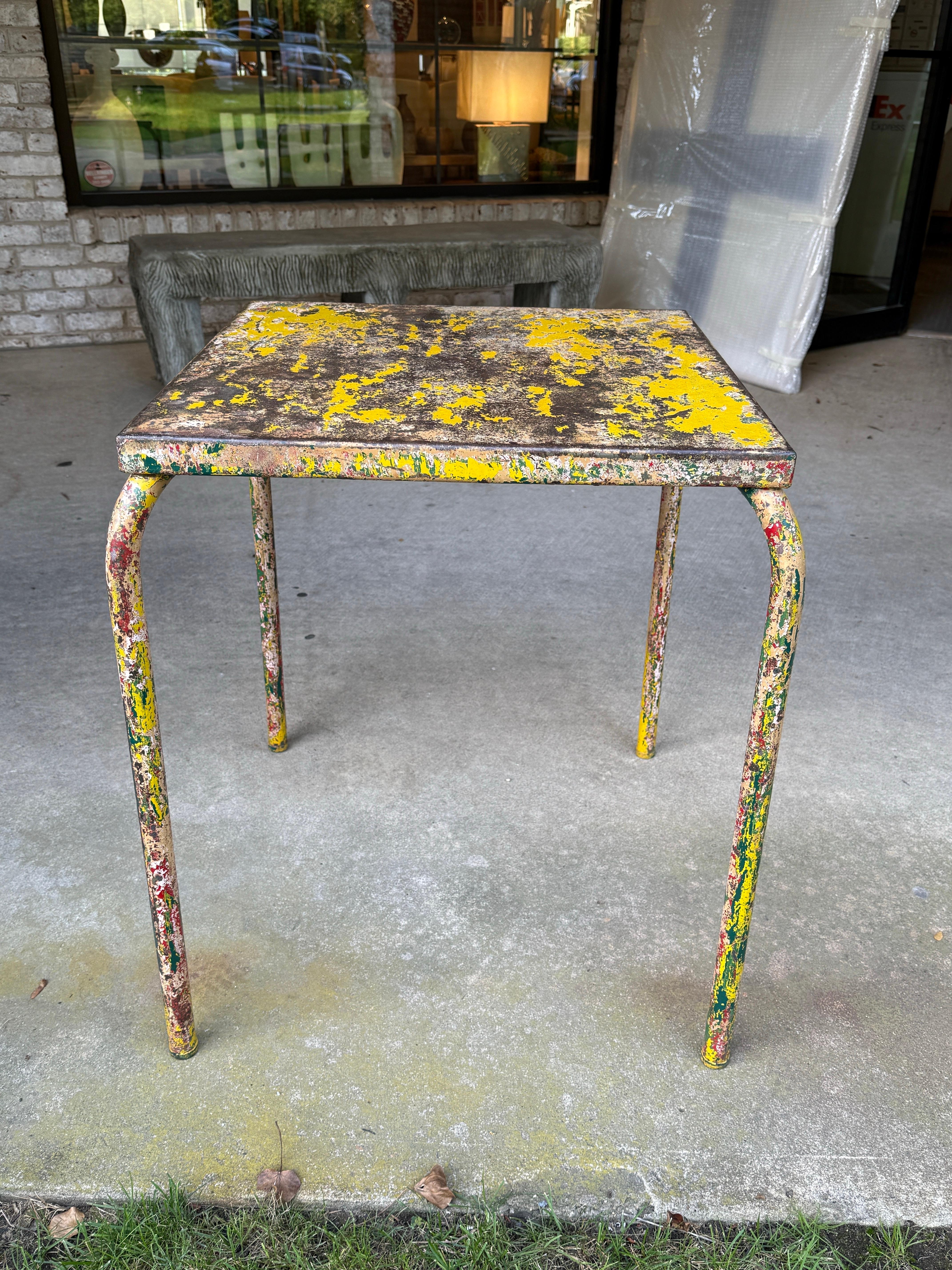 France 1950's Xavier Pauchard Painted Metal Table For Sale 1