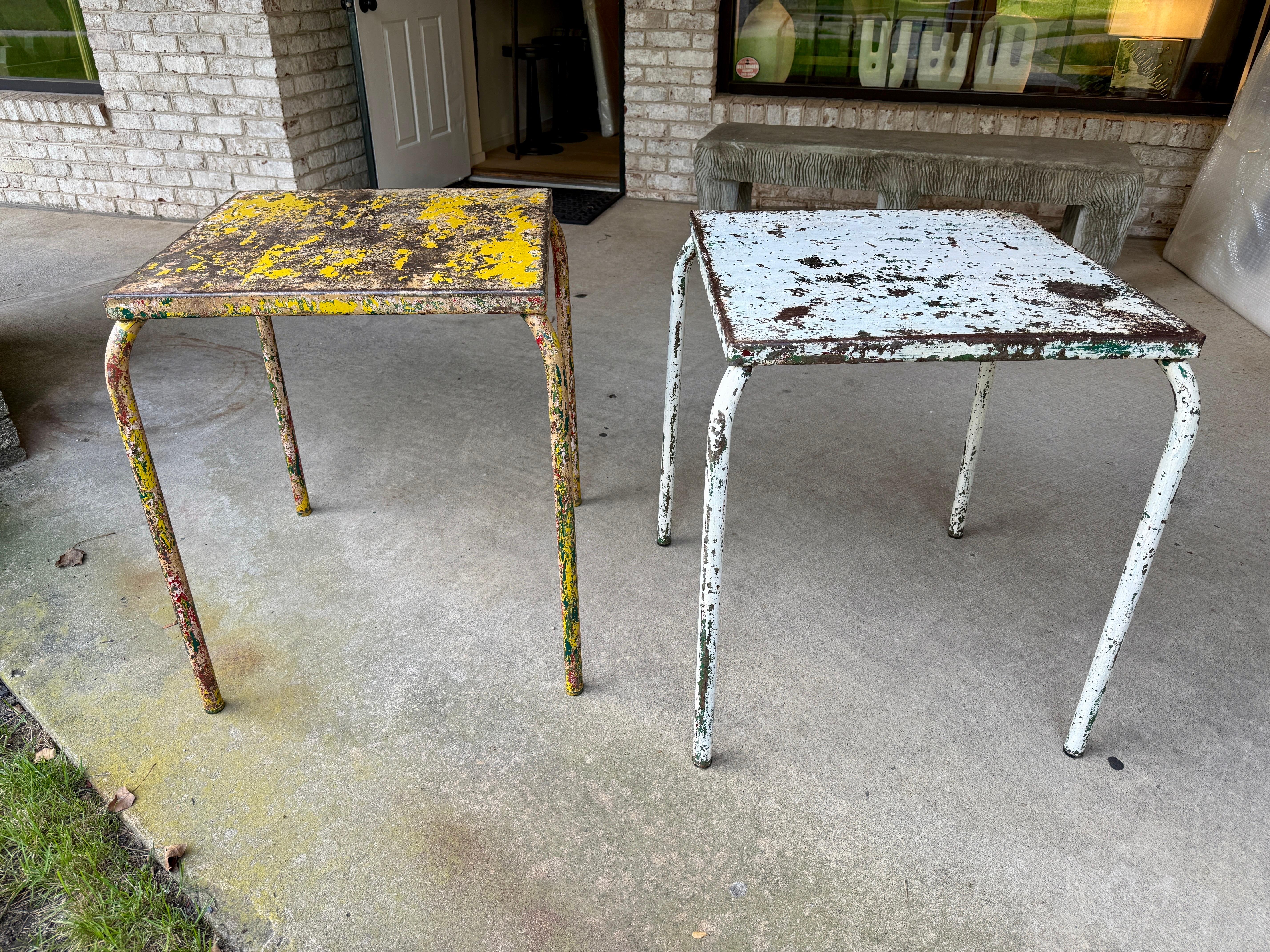 France 1950's Xavier Pauchard Painted Metal Table For Sale 2