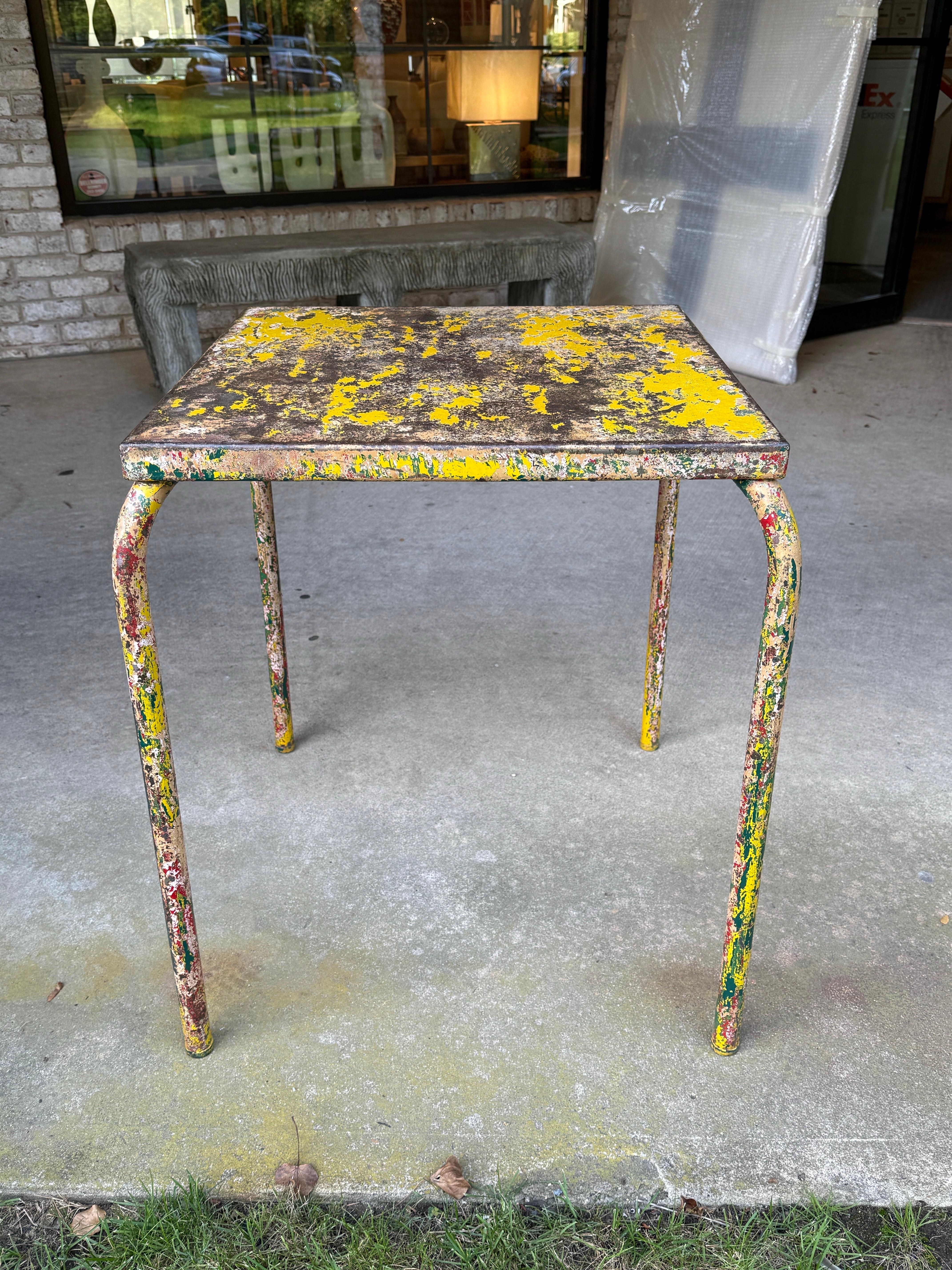 France 1950's Xavier Pauchard Painted Metal Table For Sale 3