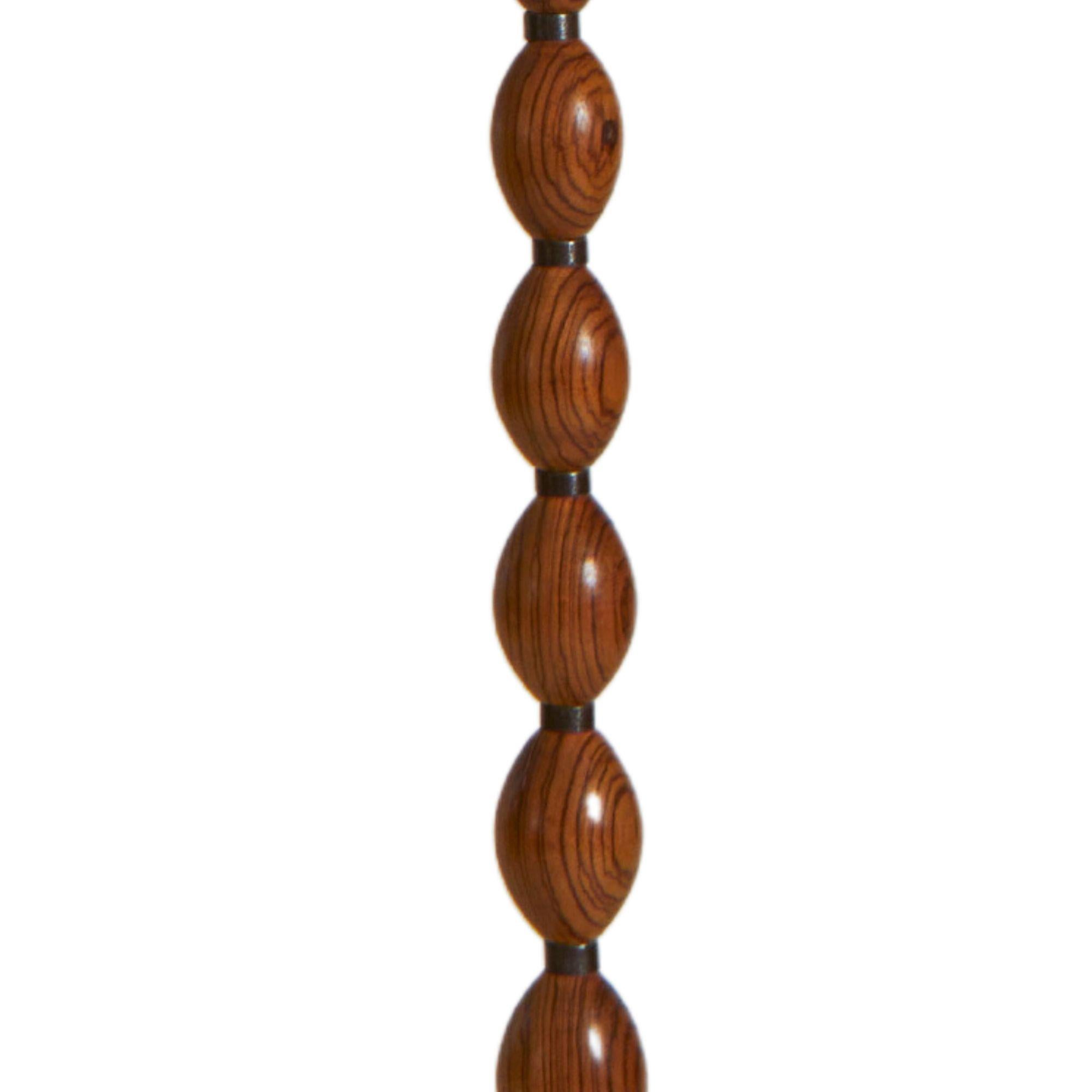 France 1960's unique carved walnut floor lamp with bronze detail