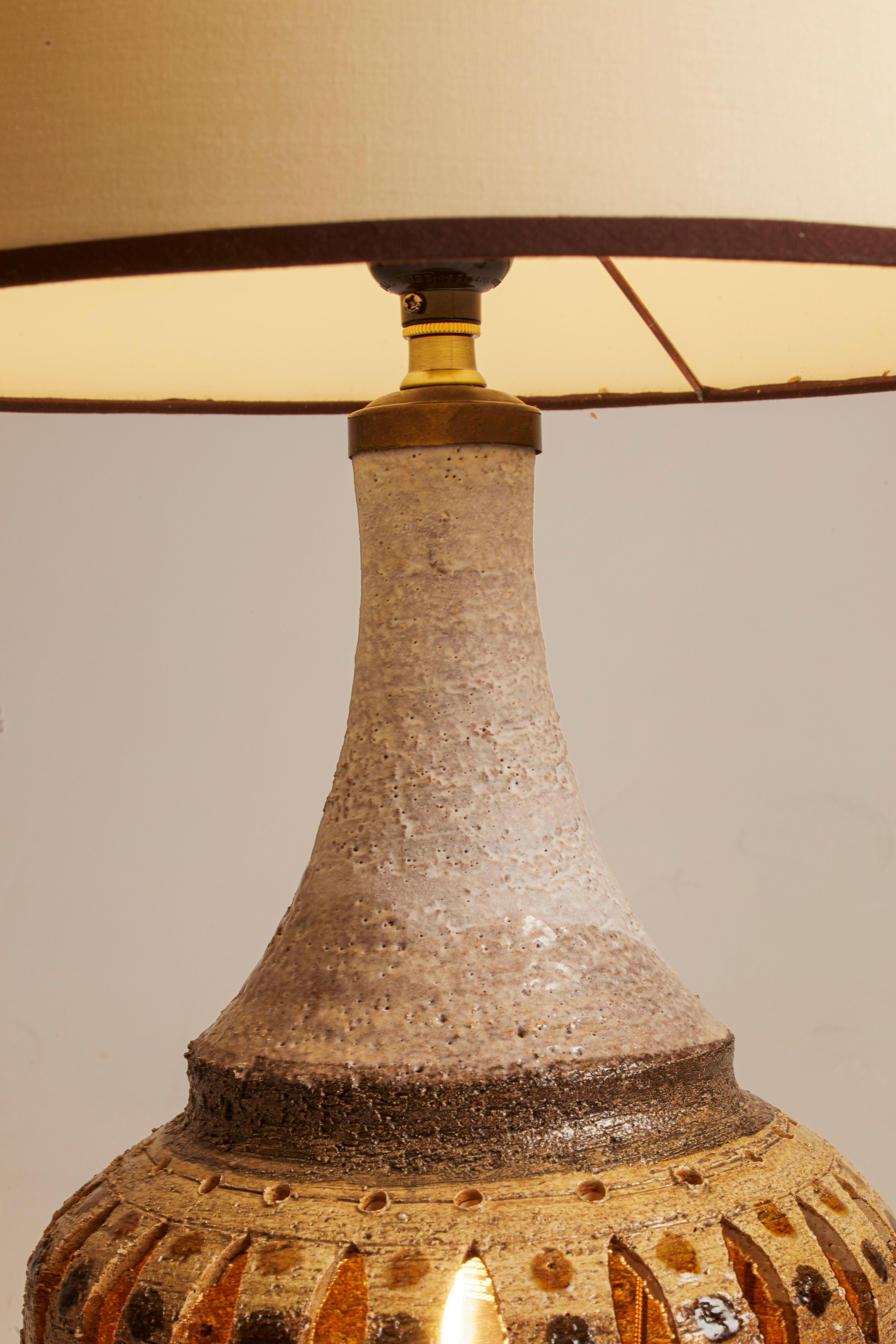 France 1970's Pelletier Pottery Lamp In Good Condition For Sale In Aspen, CO