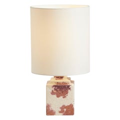 France 1970s Raku Style Orange & Amber Vanity Lamp