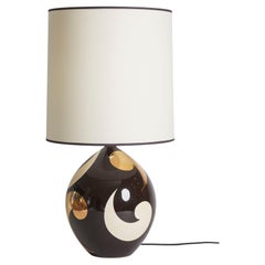France 1980's Noir Modernist Lamp