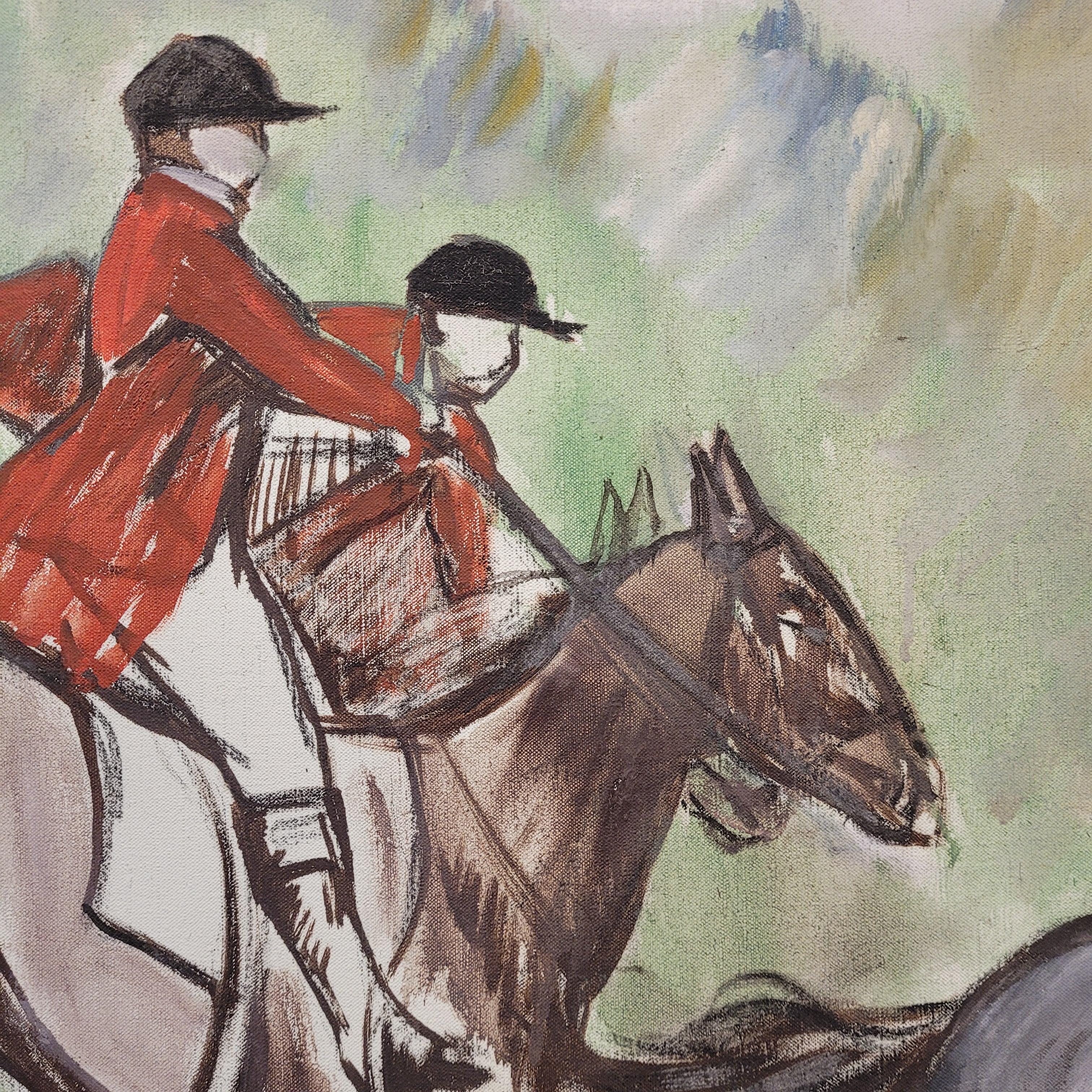 Frankreich Acryl auf Leinwand Pferderennen, León Lafourcade im Angebot 3