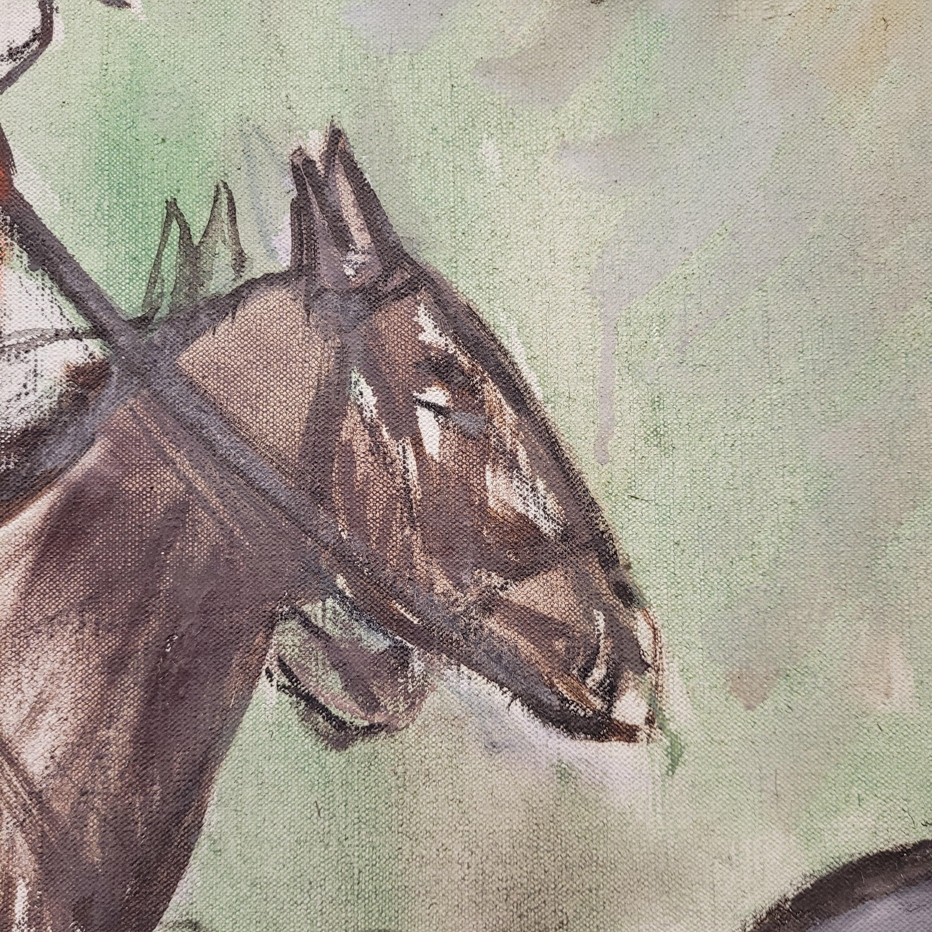 Frankreich Acryl auf Leinwand Pferderennen, León Lafourcade im Angebot 6