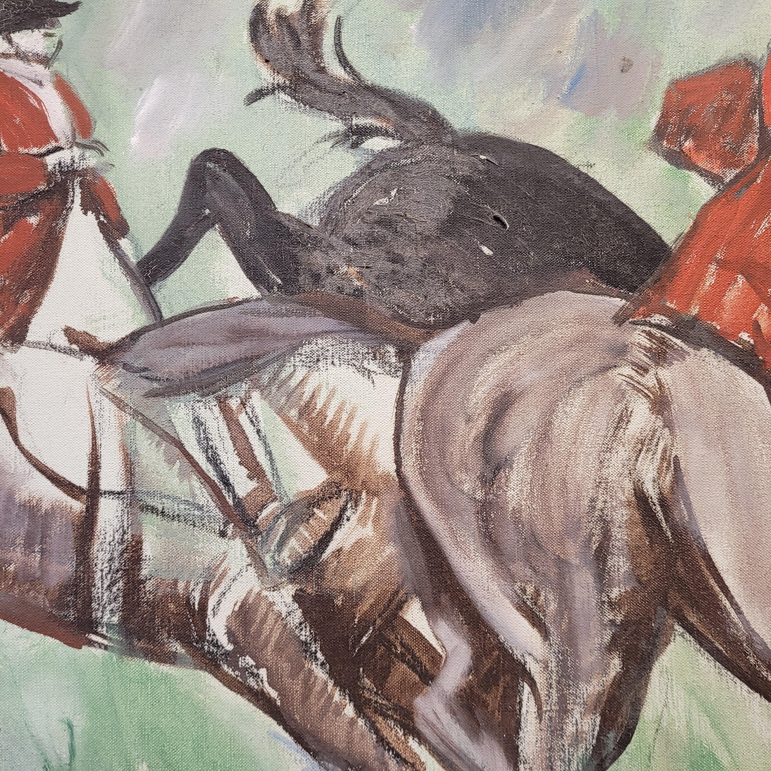 Frankreich Acryl auf Leinwand Pferderennen, León Lafourcade im Angebot 7