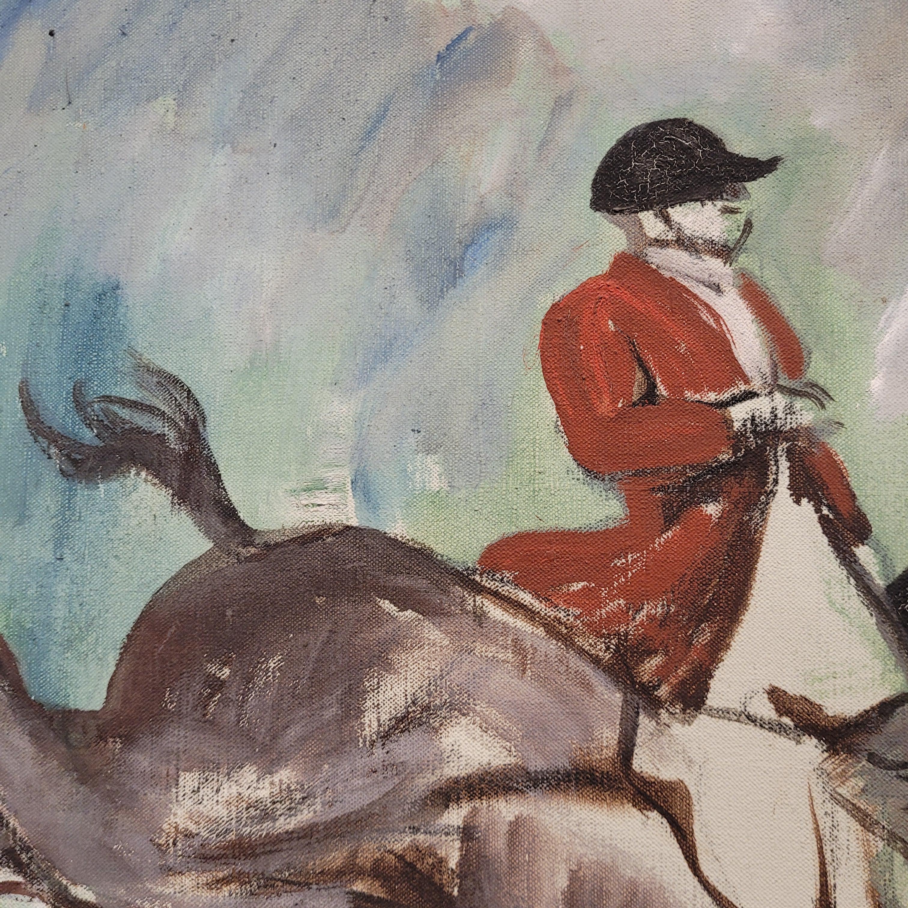 Frankreich Acryl auf Leinwand Pferderennen, León Lafourcade im Angebot 8