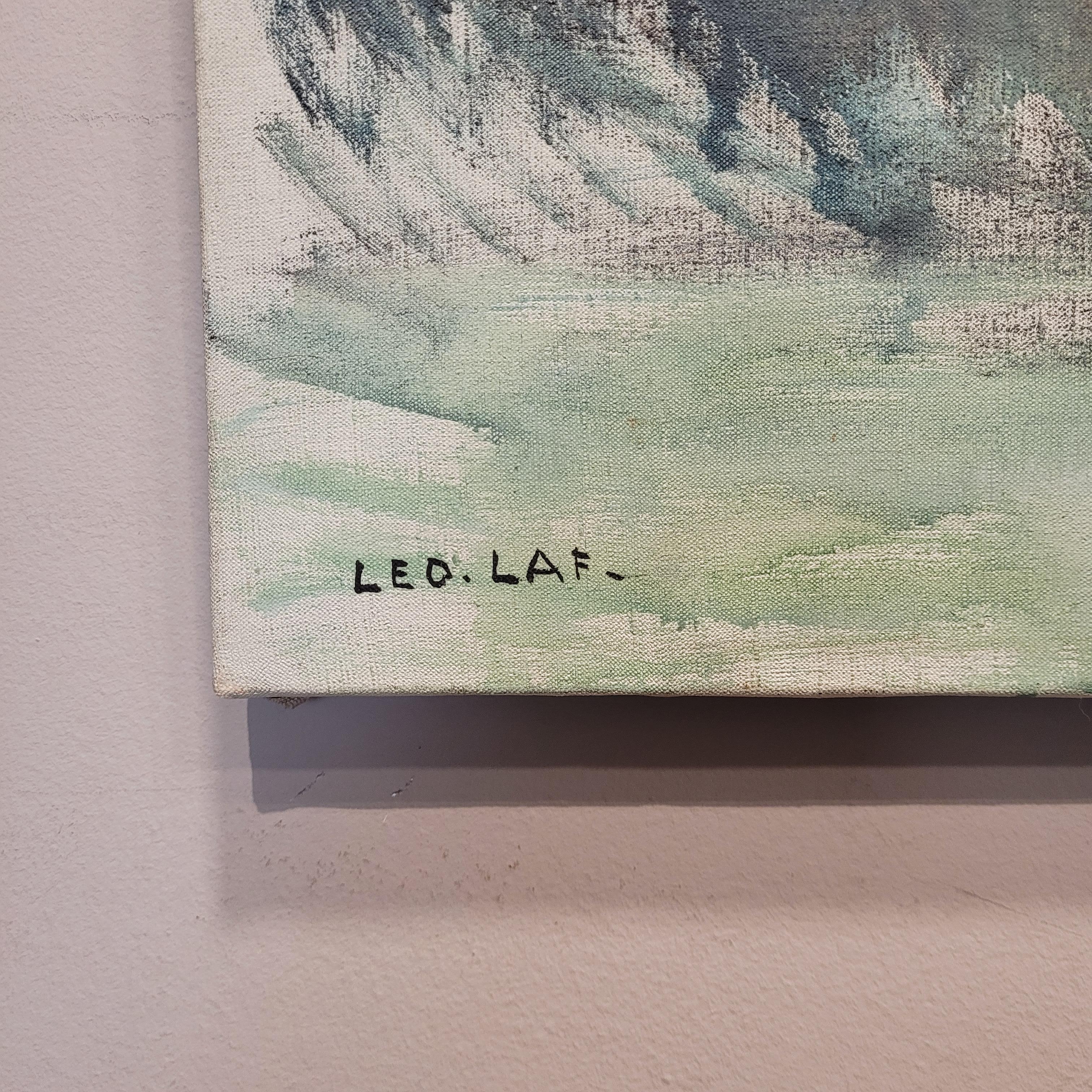 Frankreich Acryl auf Leinwand Pferderennen, León Lafourcade im Zustand „Gut“ im Angebot in Valladolid, ES