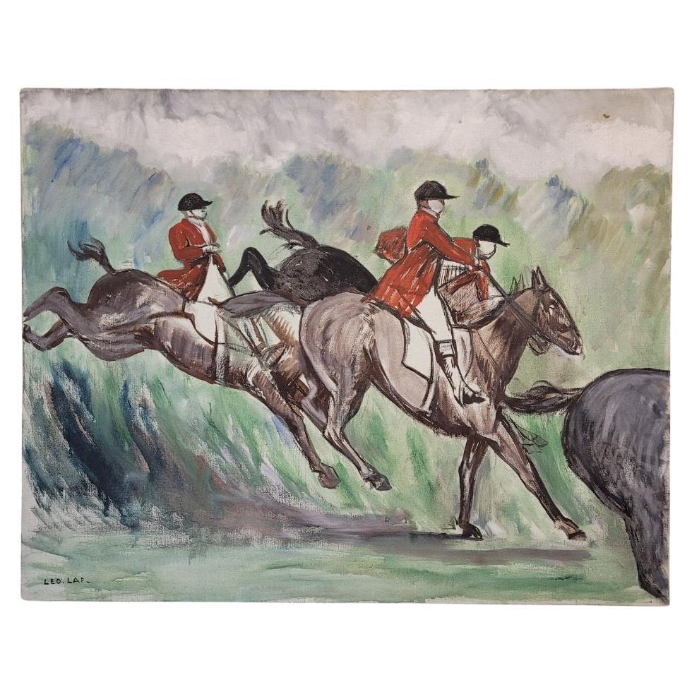 Francia Acrílico sobre lienzo "Carrera de caballos", León Lafourcade