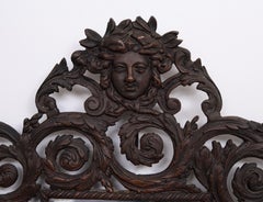 France Antique Cast Bronze women's Head wall Mirror