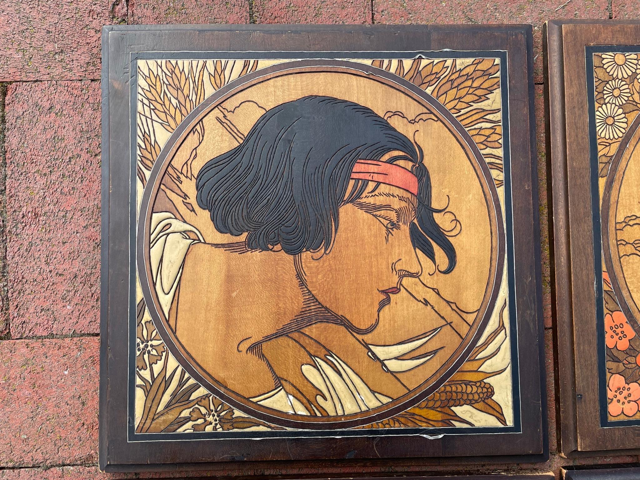 art deco wood panel