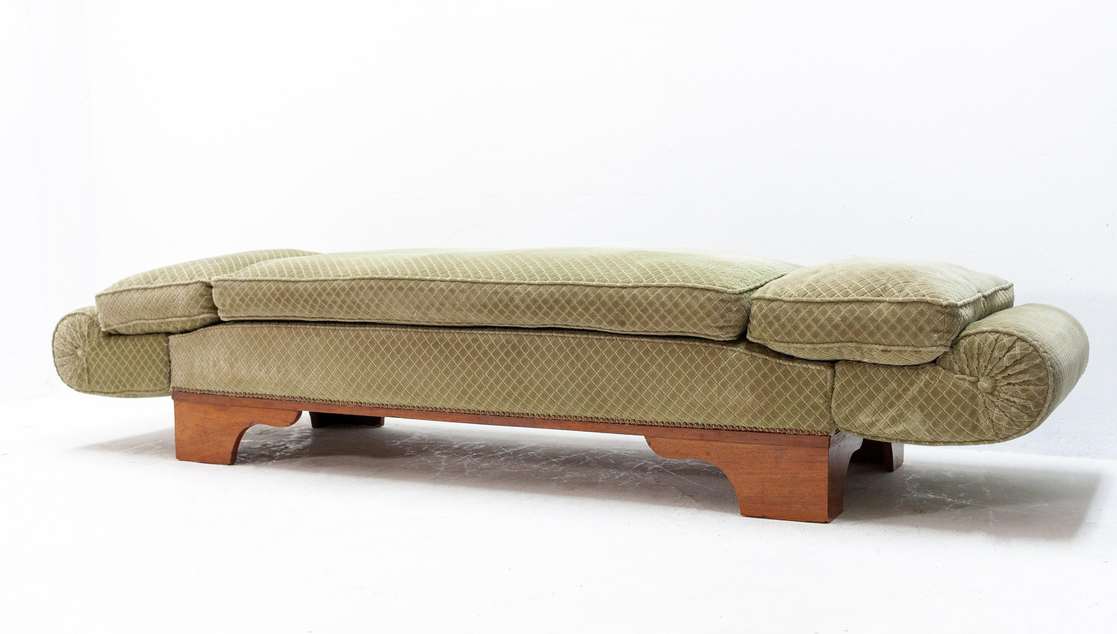 French France Art Deco drop arm daybed 