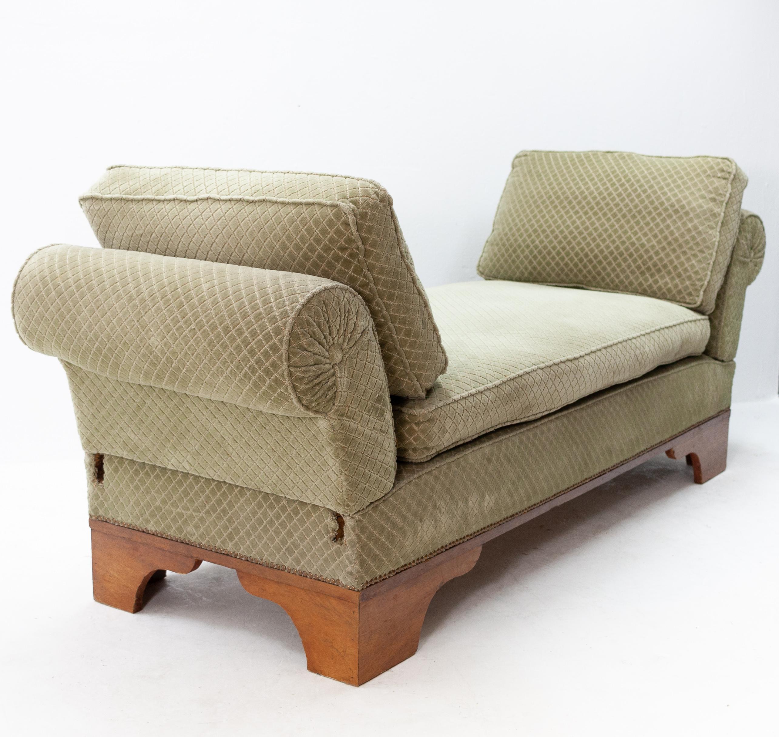 France Art Deco drop arm daybed  1