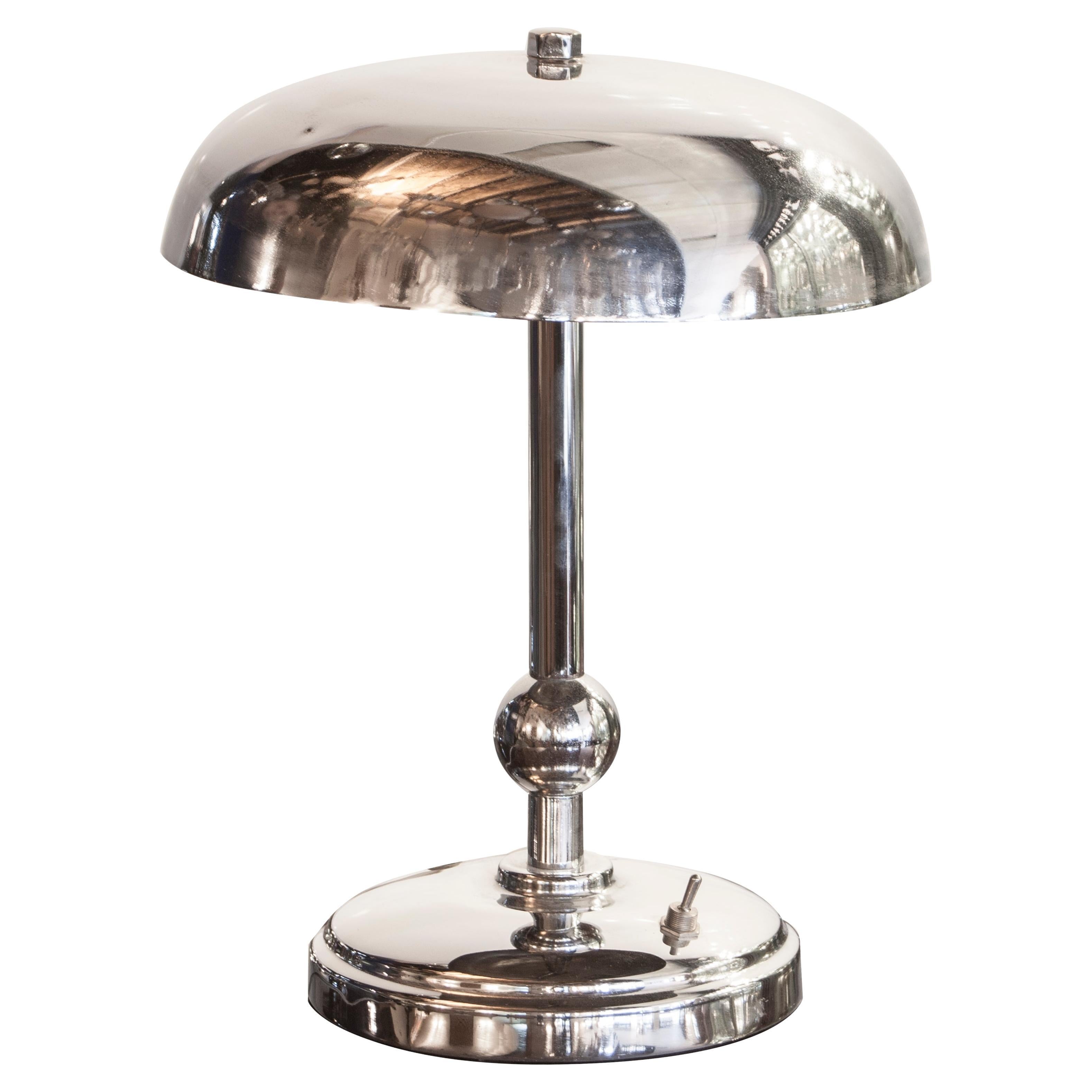 France Art Deco table Lamp, 1920 in Chrome  For Sale