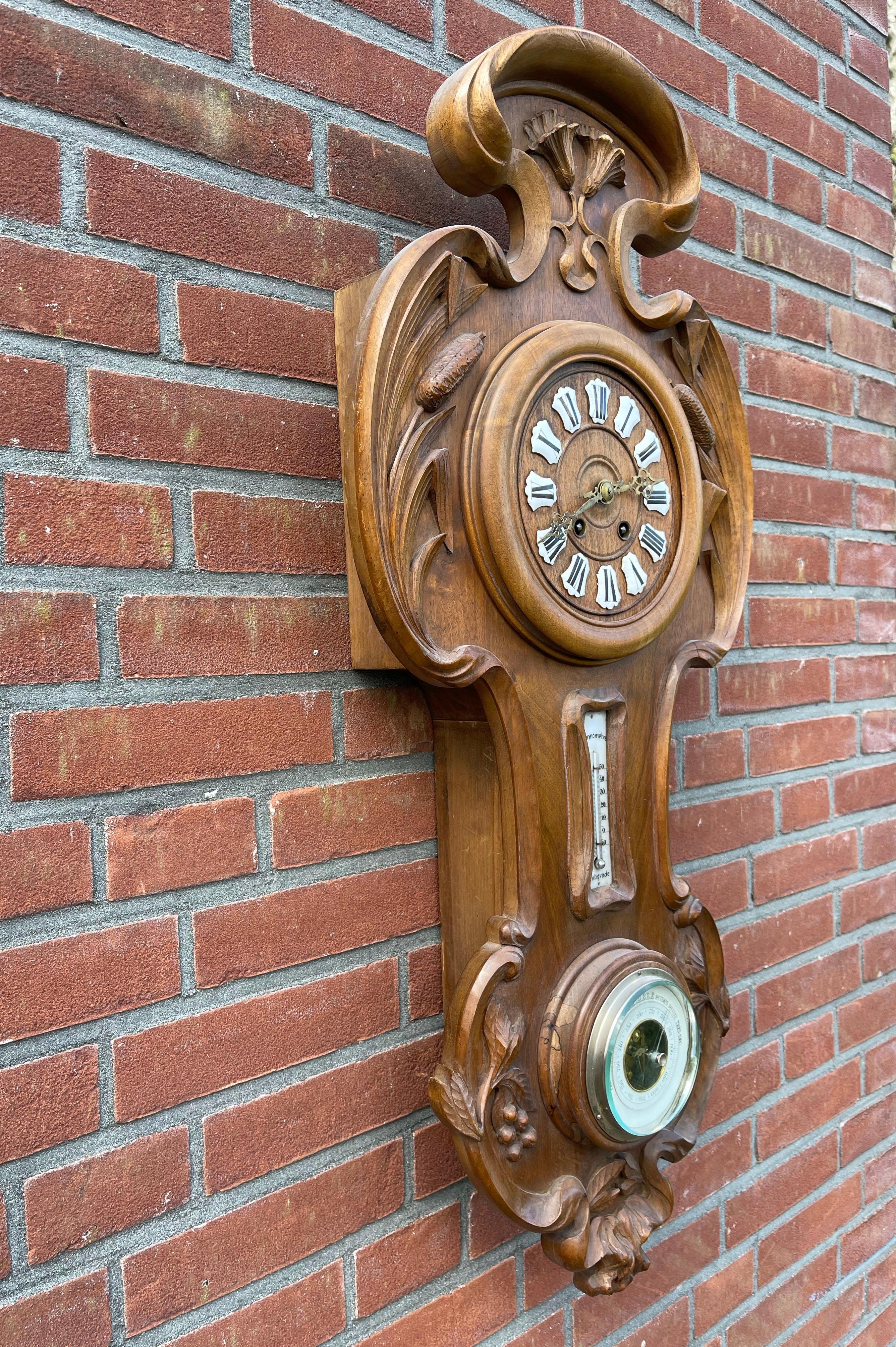 wanduhr mit barometer und thermometer