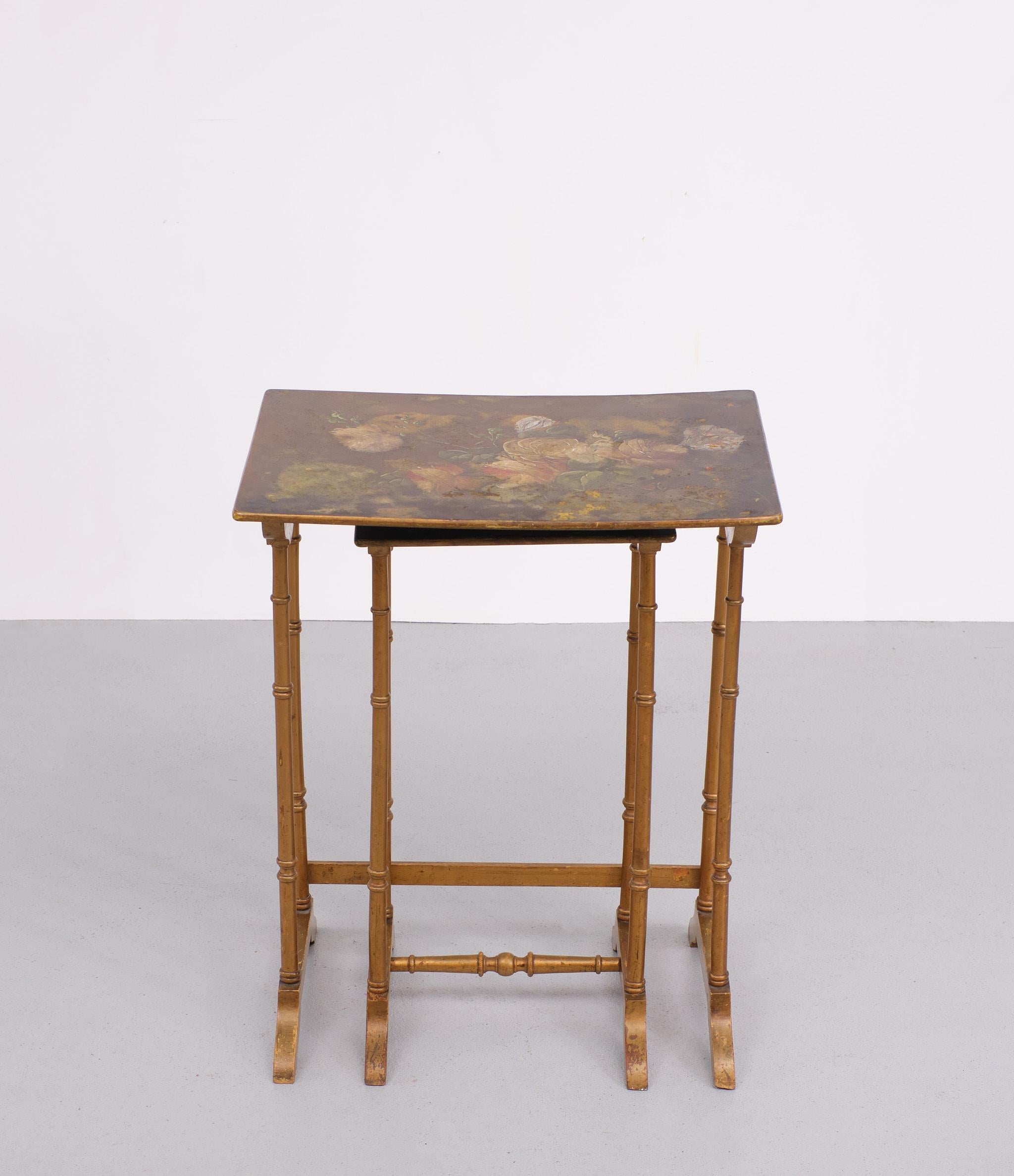 French France Art Nouveau Side Tables Japonisme Style, 1925  For Sale