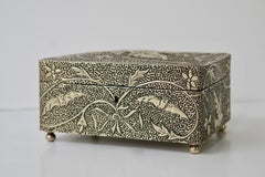 France Art Nouveau Silvered Jewelry Box Casket, circa 1900