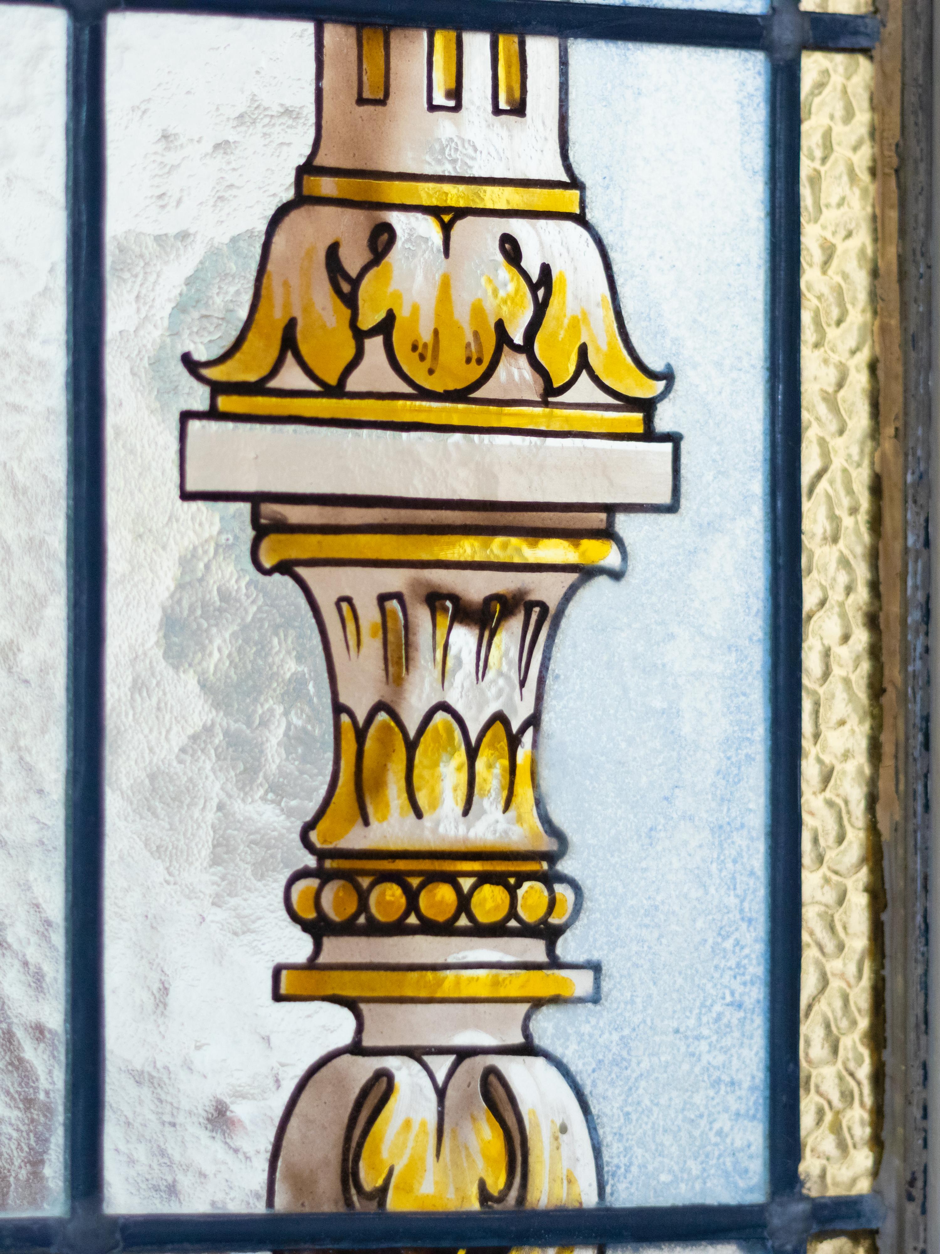 Art Nouveau Stained Glass Doors, Early 1900s, France In Good Condition For Sale In Lisbon, PT