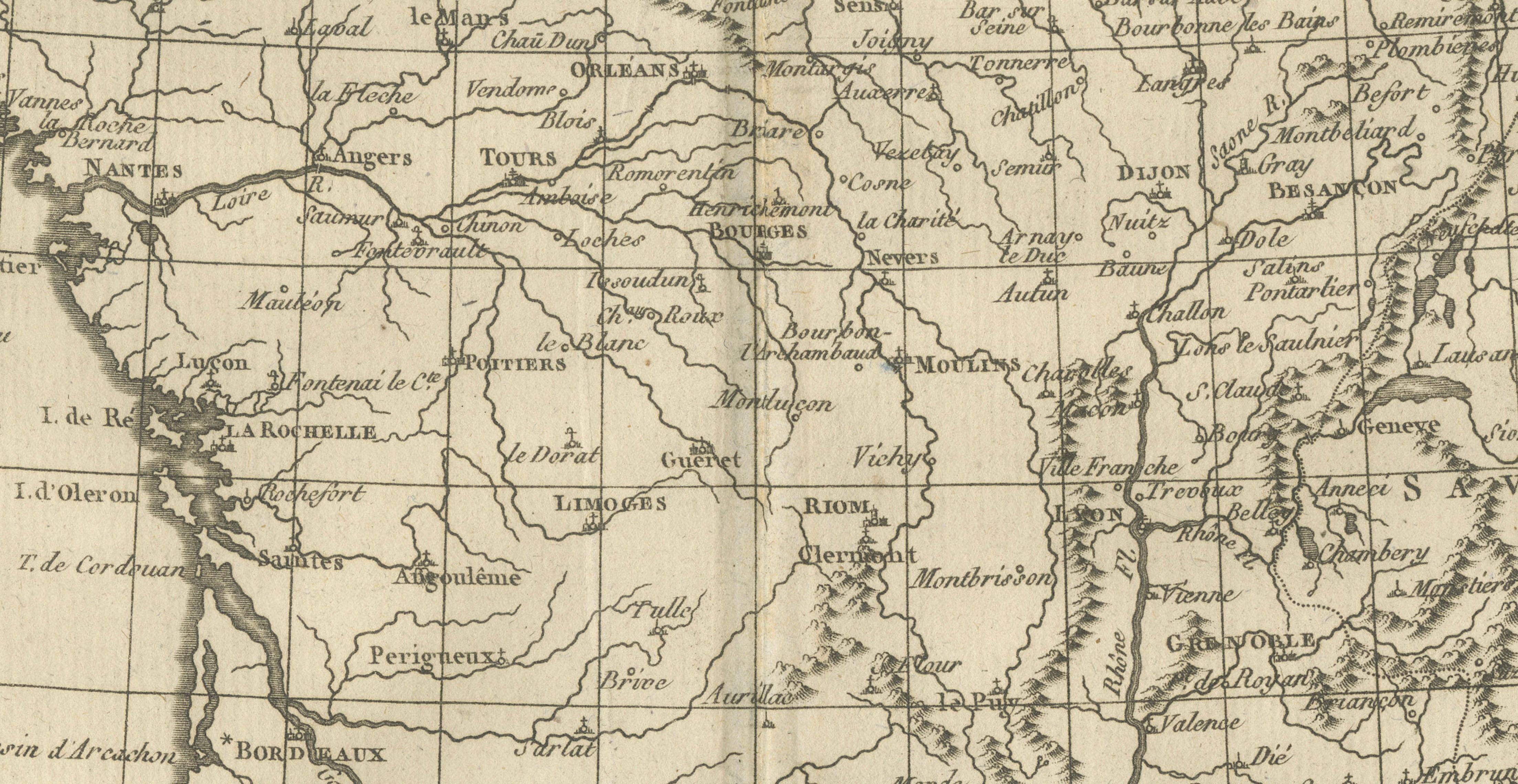 France at the Age of Enlightenment – Rigobert Bonne Antique Map, c.1780