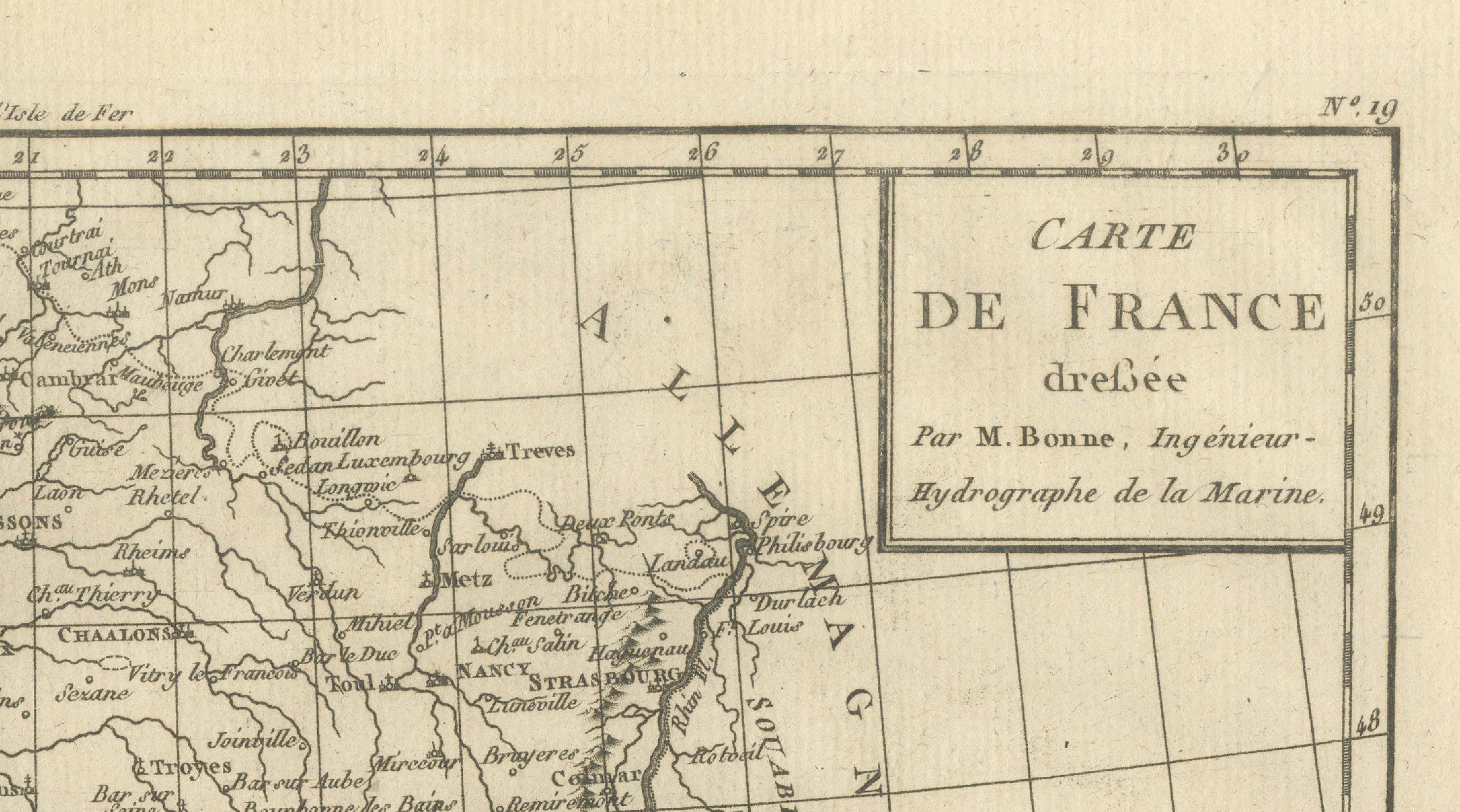 France at the Age of Enlightenment – Rigobert Bonne Antique Map, c.1780