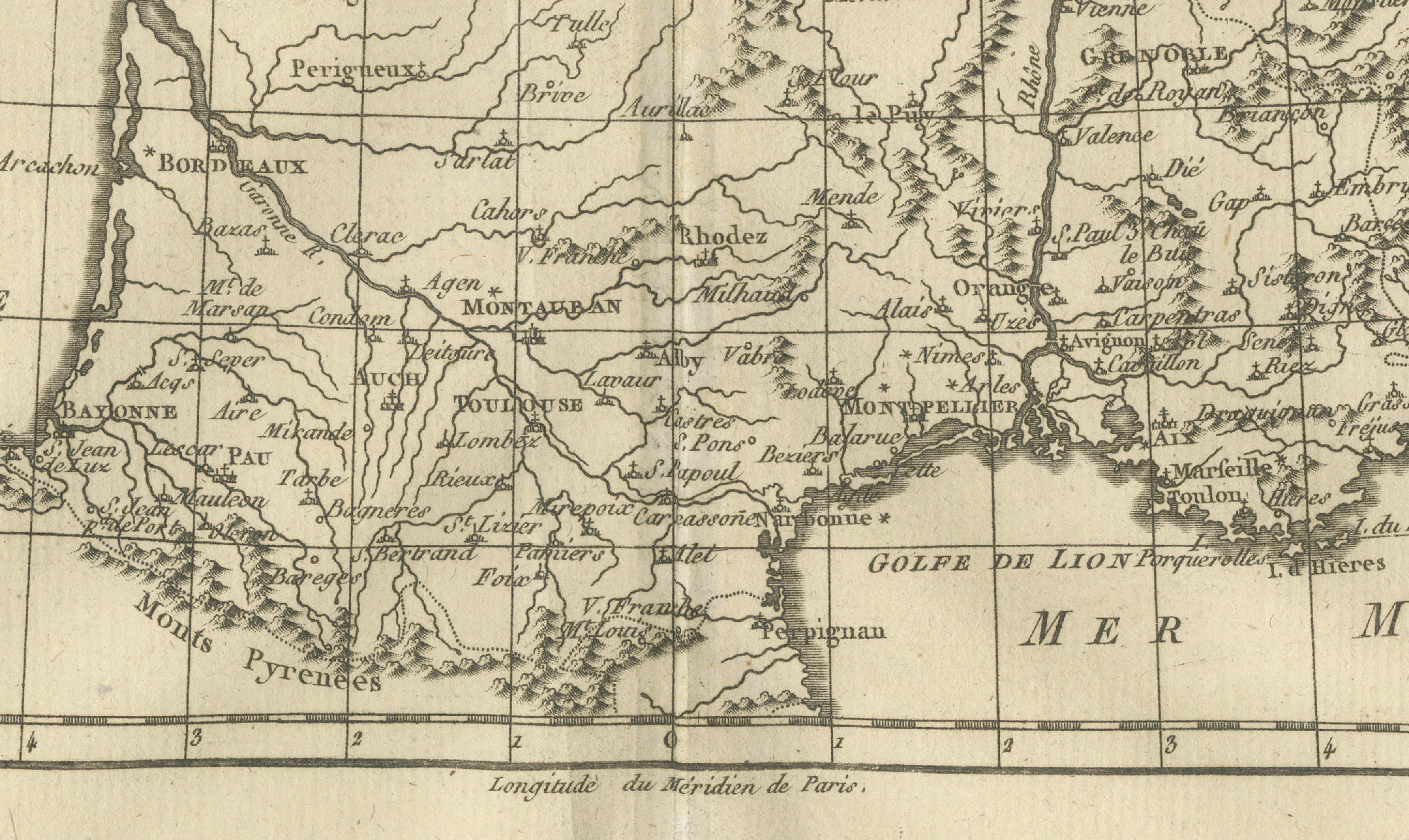France at the Age of Enlightenment – Rigobert Bonne Antique Map, c.1780