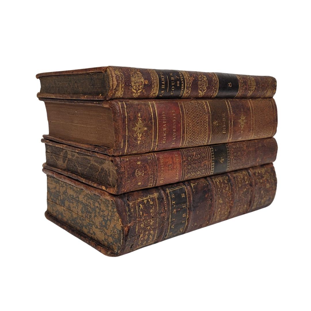 Napoleon III France box in the shape of books or Tantalo books Liquor set - leather For Sale