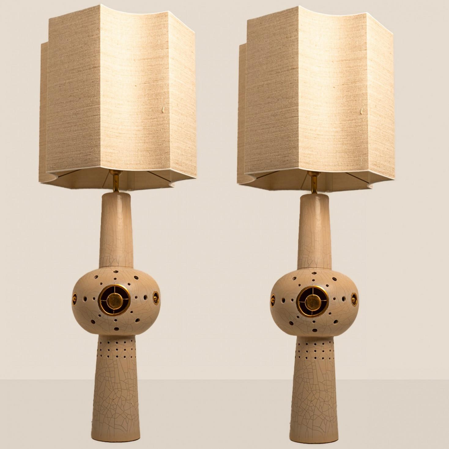 Lámpara de Pie XL de Cerámica Marrón Beige Francia Siglo XXI y contemporáneo en venta
