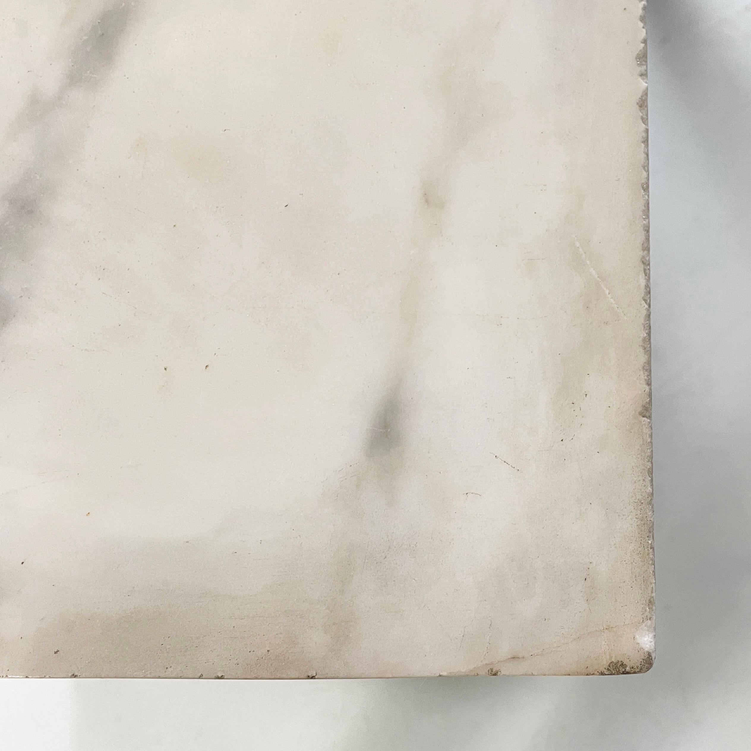 Italian Carlo X Wall console in white marble and wood, early 1800s For Sale 1