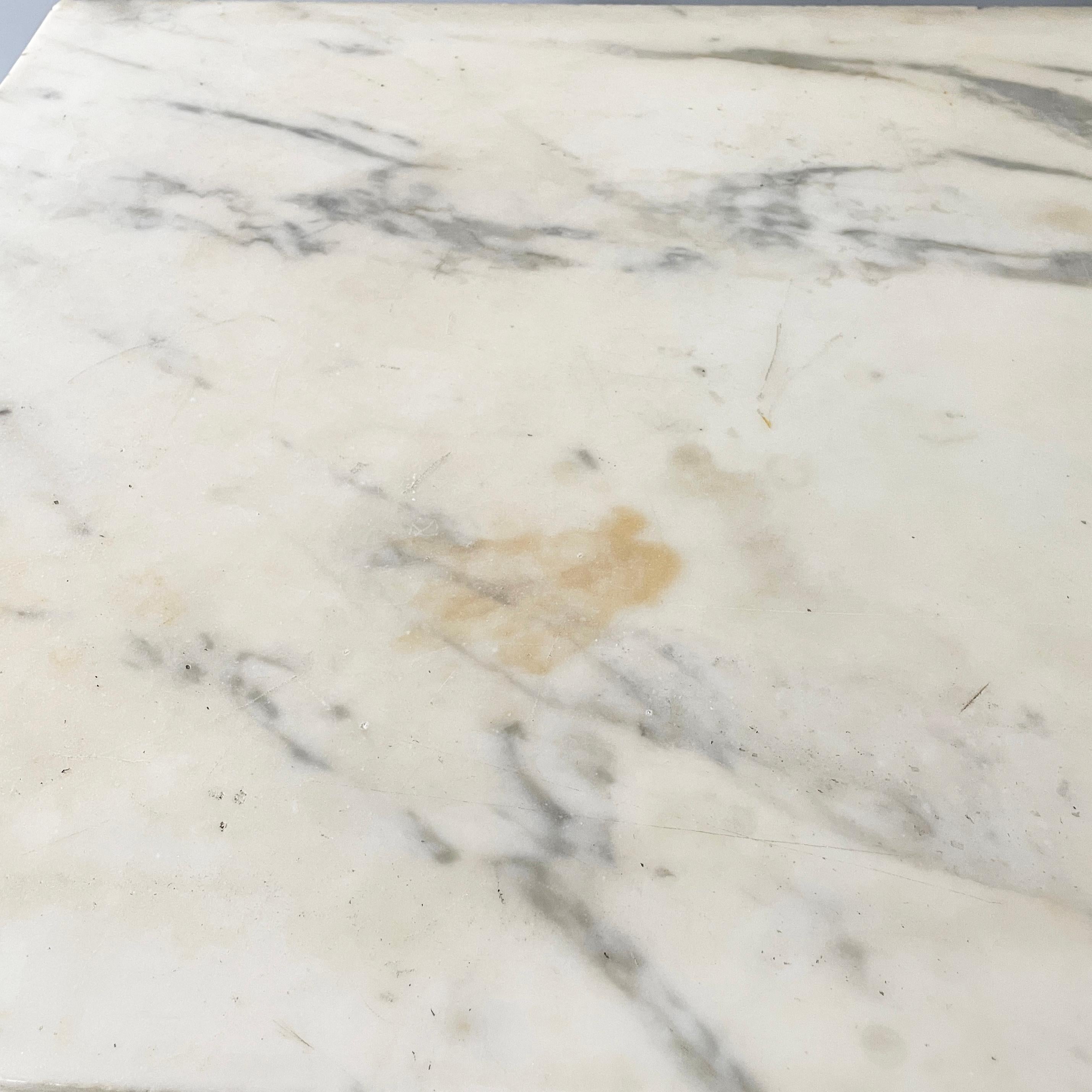 Italian Carlo X Wall console in white marble and wood, early 1800s For Sale 3