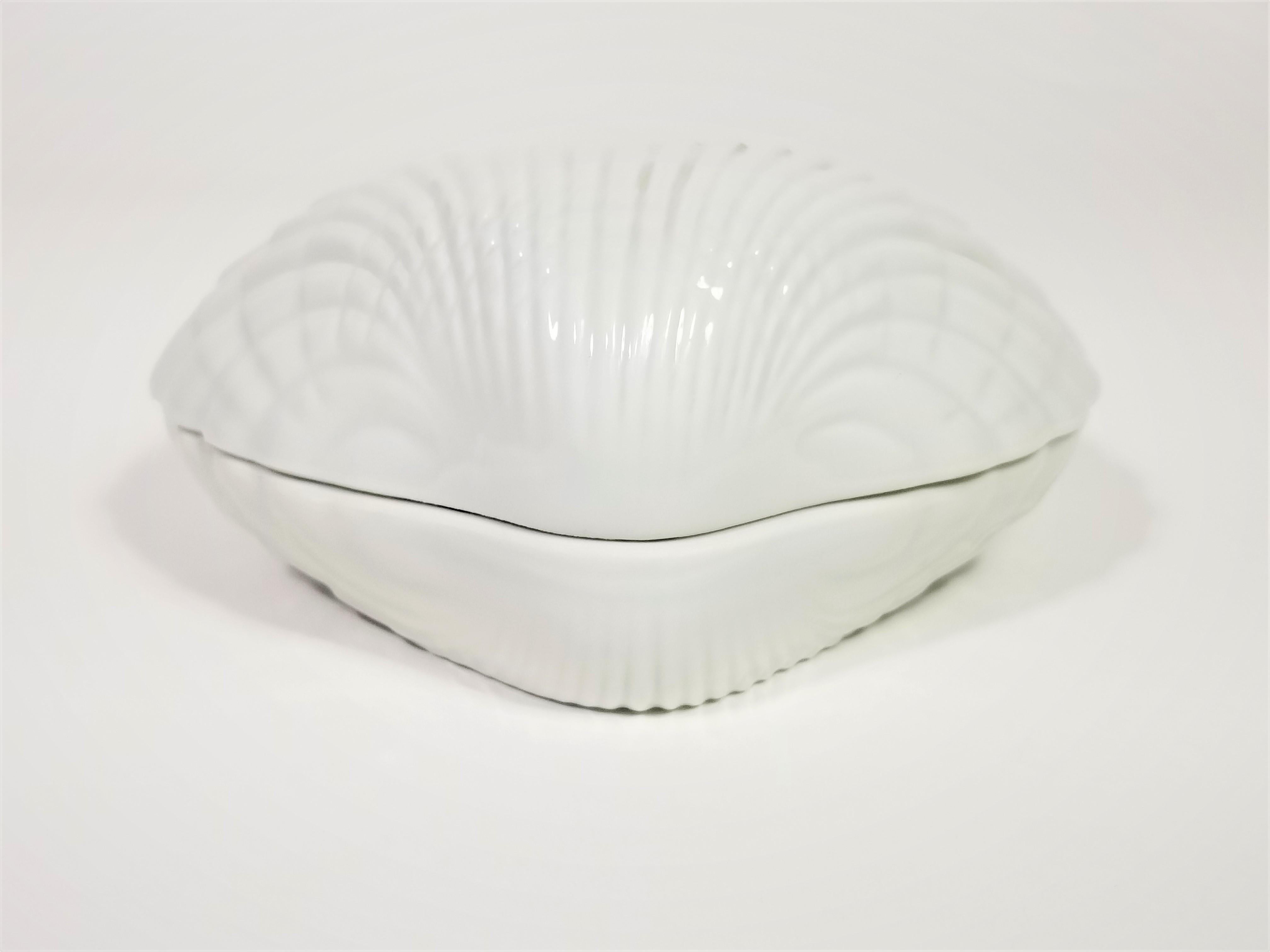 French France Porcelain Ceramic Clam Shell Midcentury For Sale