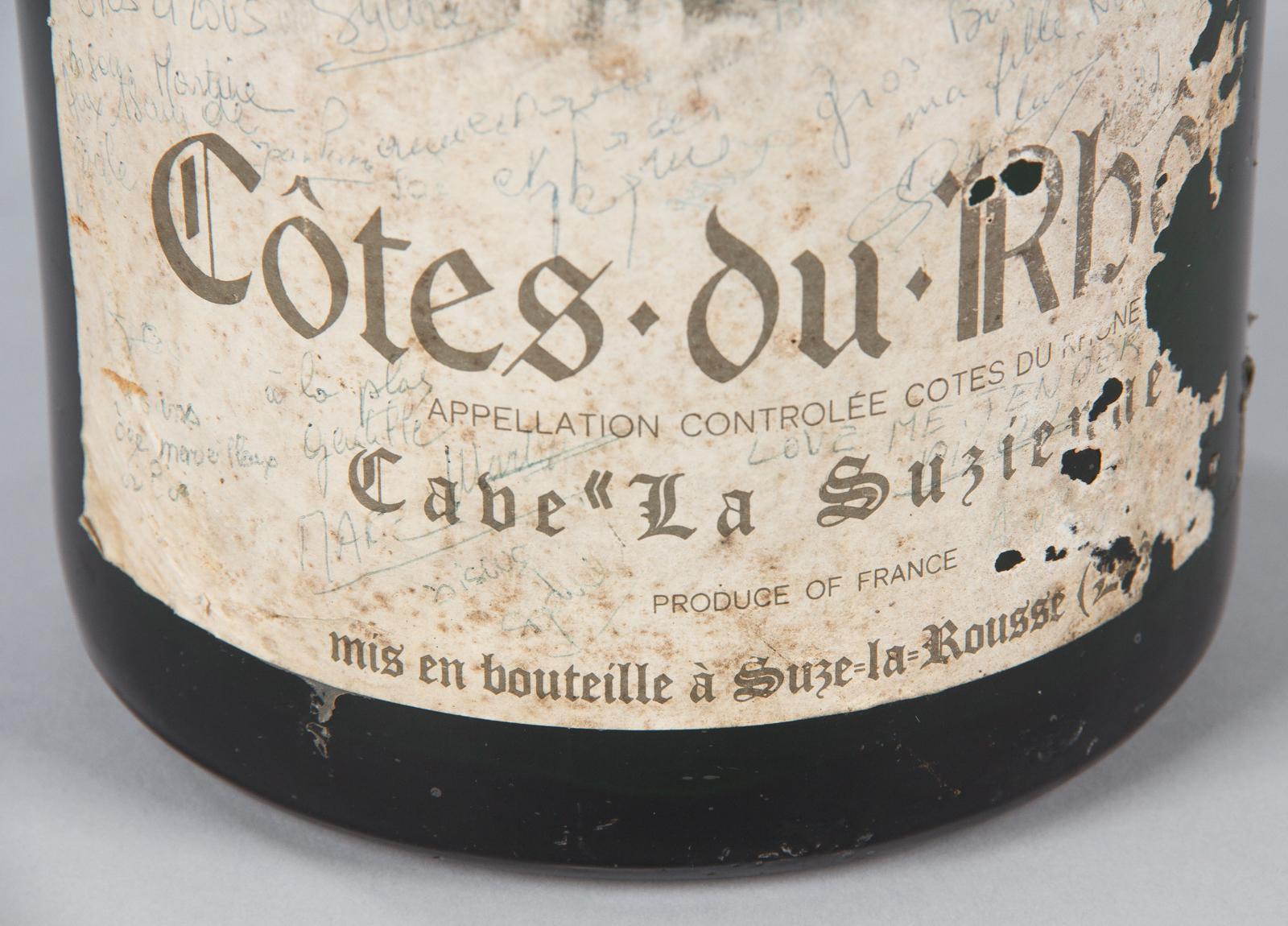 Glass France Cotes du Rhone Magnum Wine Bottle, 1991