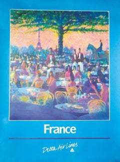 Frankreich – Originalplakat von Delta Air Lines, 1965
