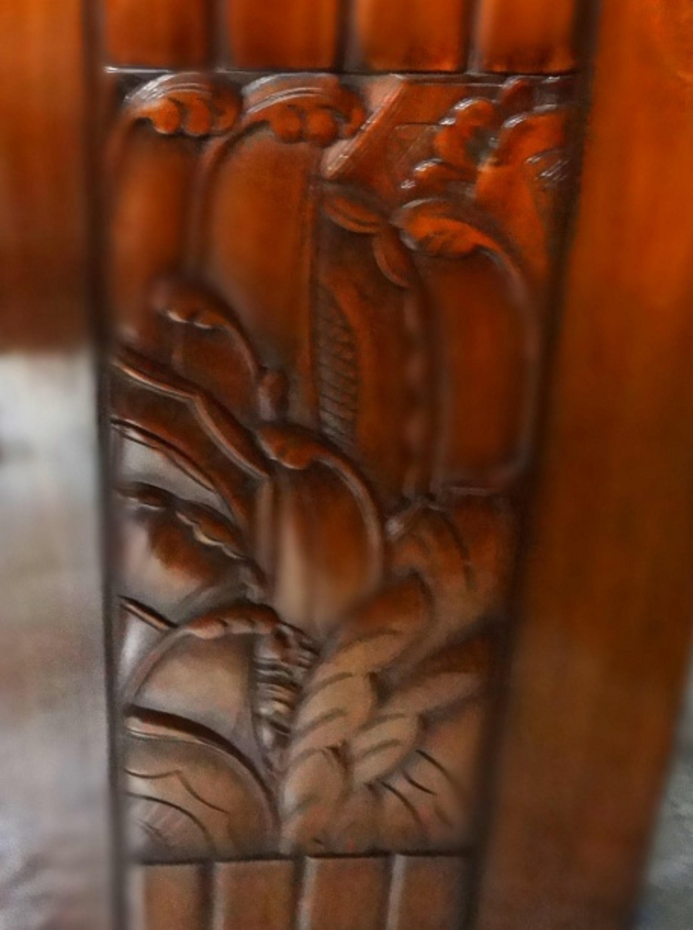 Hand-Carved France Desk Art Deco, 1930, Material, Wood For Sale