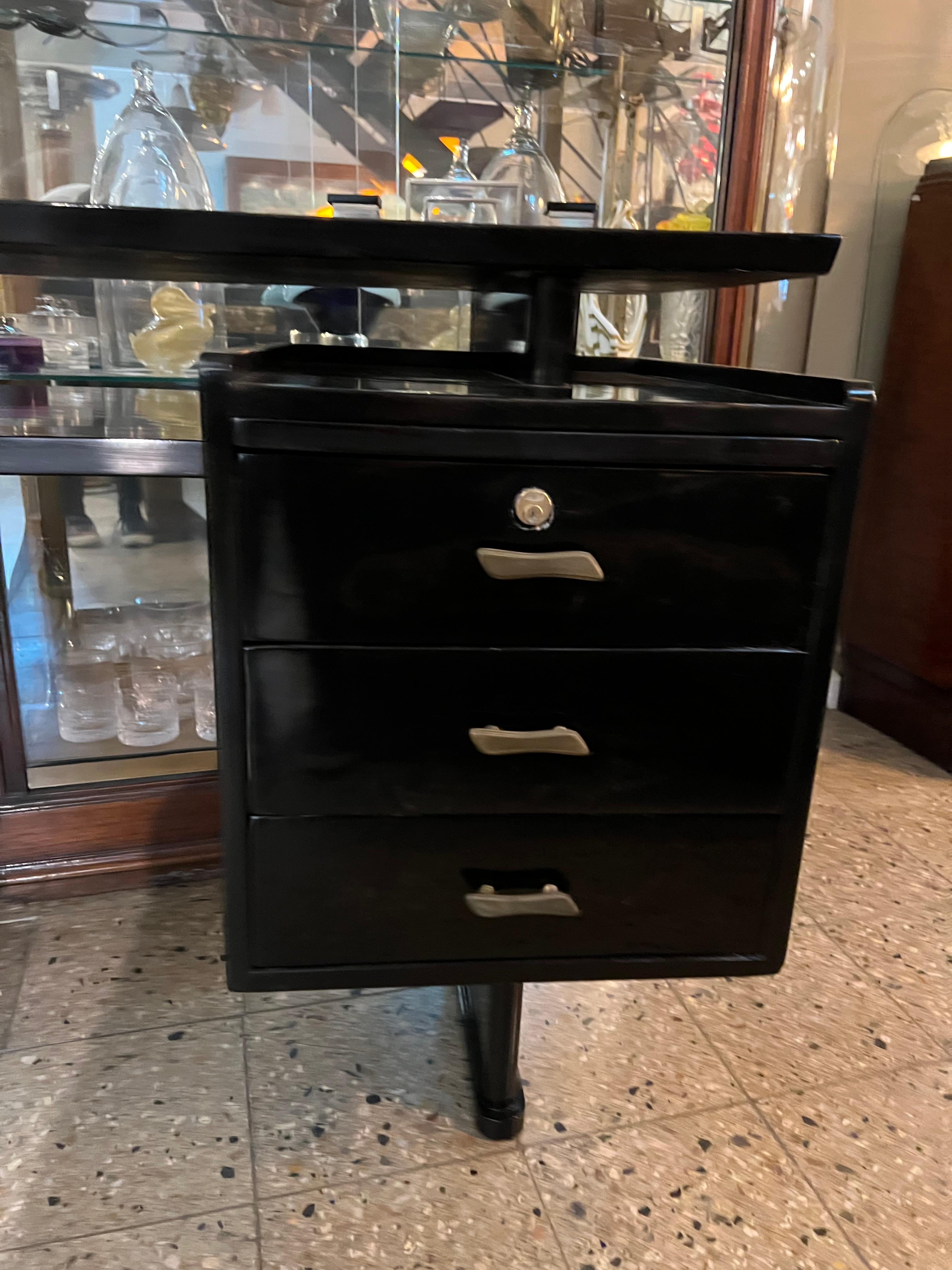 French France Desk Art Deco, 1950, France, Material: Wood Attributed to Jean Souvrain