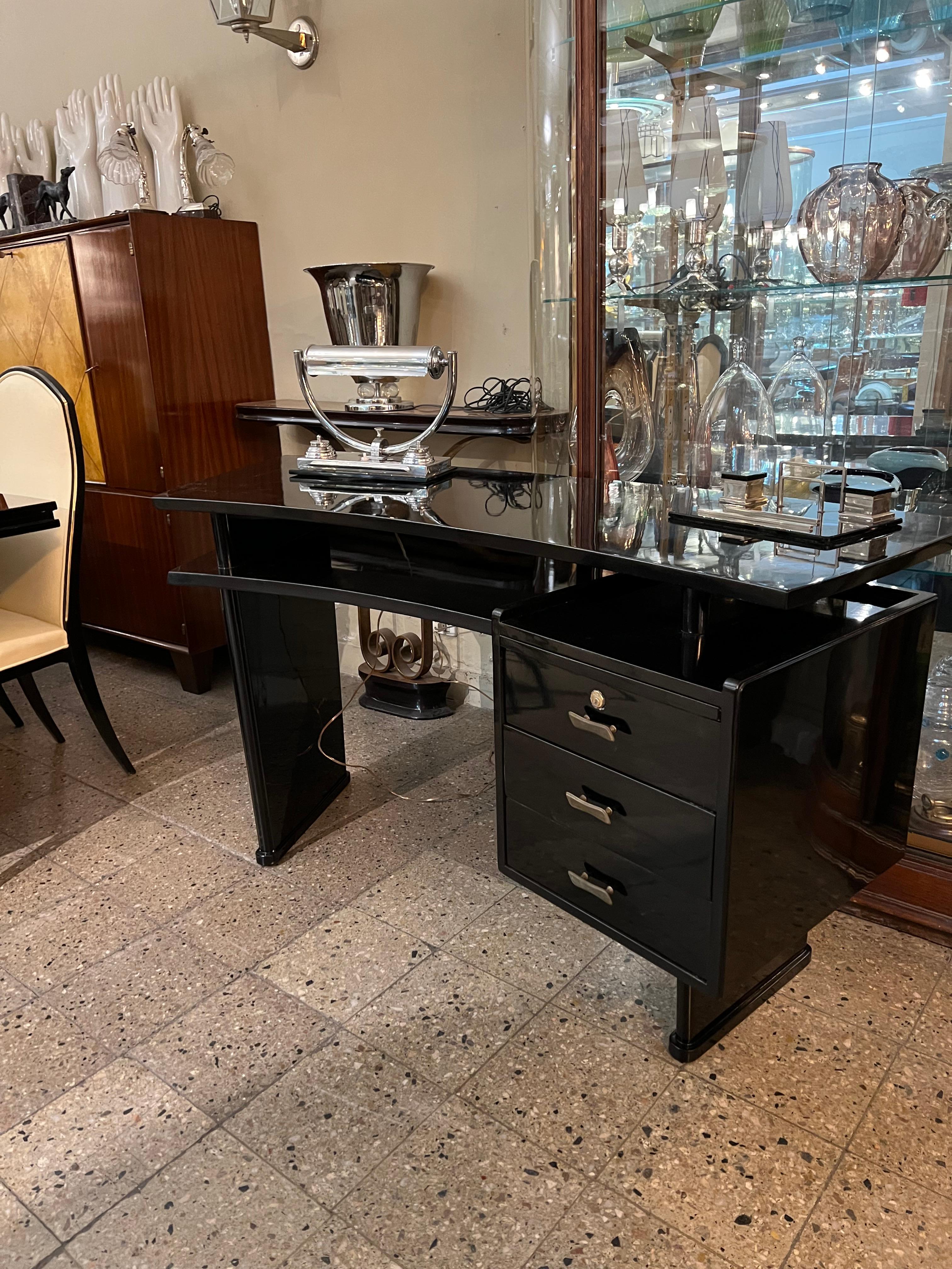 Mid-20th Century France Desk Art Deco, 1950, France, Material: Wood Attributed to Jean Souvrain For Sale